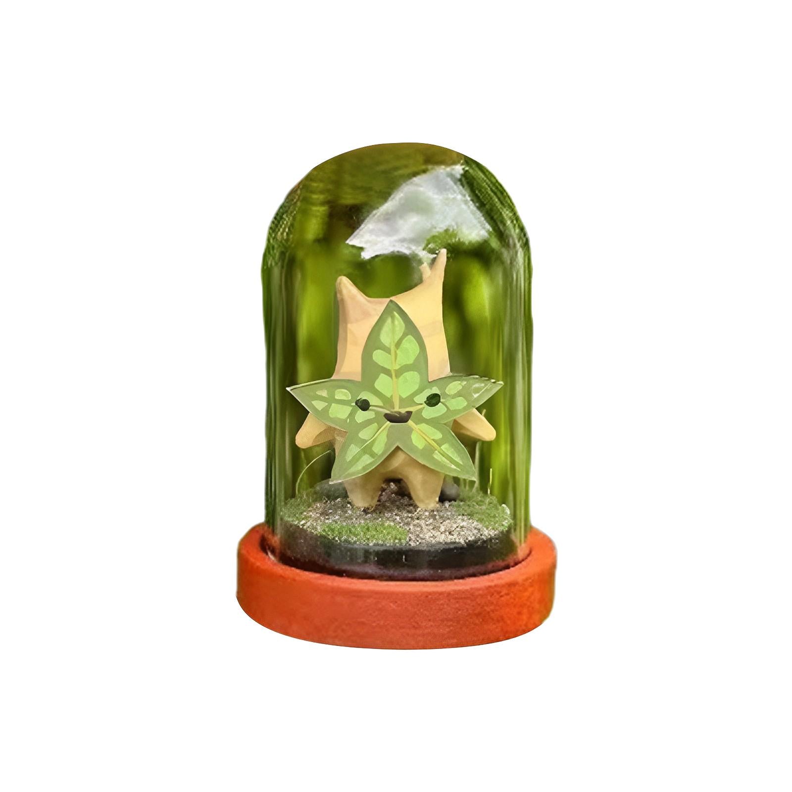 Transparent Glass Cover Dustproof Container Terrarium Micro Landscape Bottle Maple Leaf