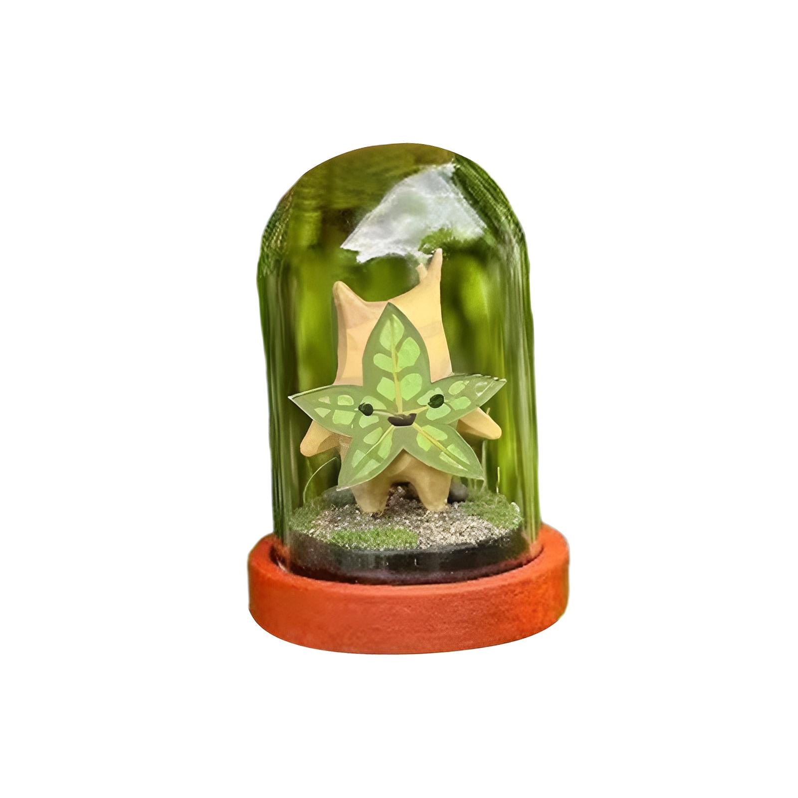 Transparent Glass Cover Dustproof Container Terrarium Micro Landscape Bottle Maple Leaf