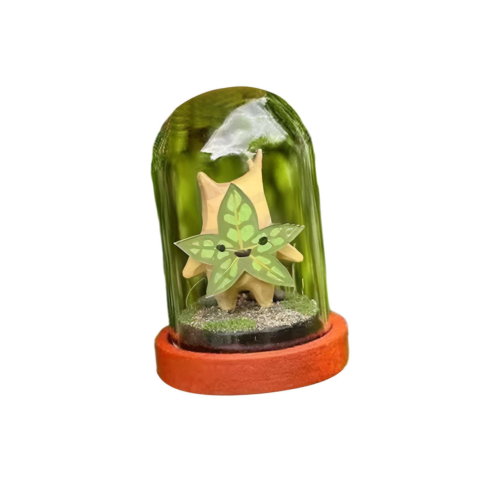 Transparent Glass Cover Dustproof Container Terrarium Micro Landscape Bottle Maple Leaf