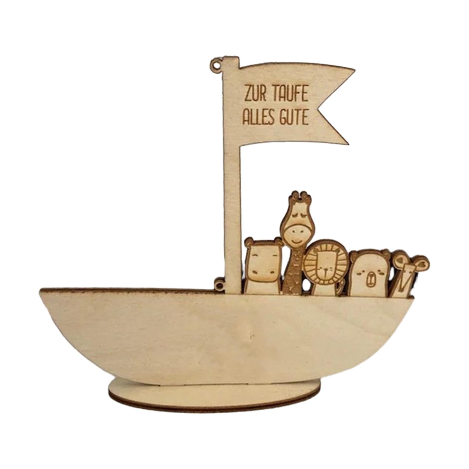 Wood Money Holder Keepsake Boat Shape Clip for Anniversary Thanksgiving Gift
