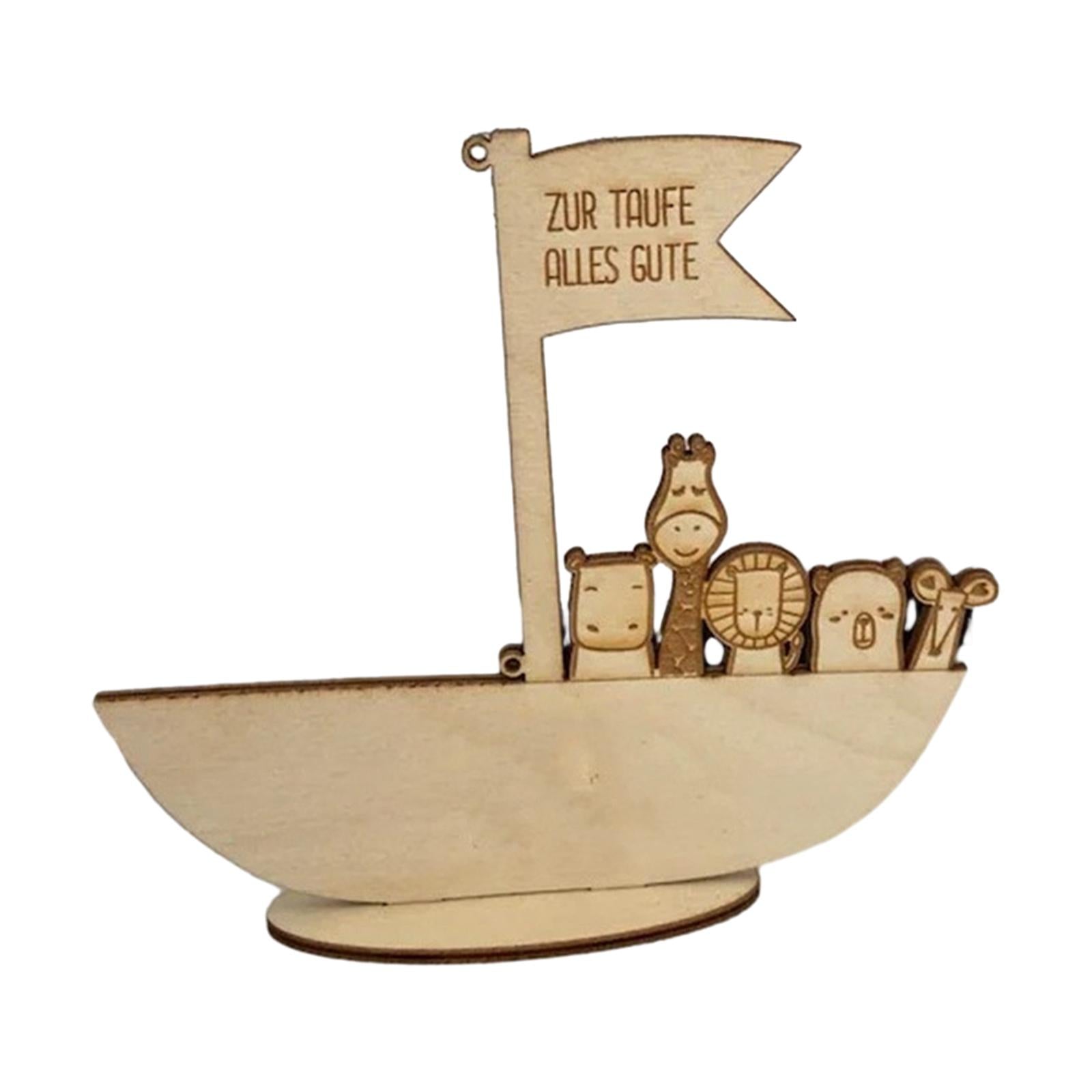 Wood Money Holder Keepsake Boat Shape Clip for Anniversary Thanksgiving Gift