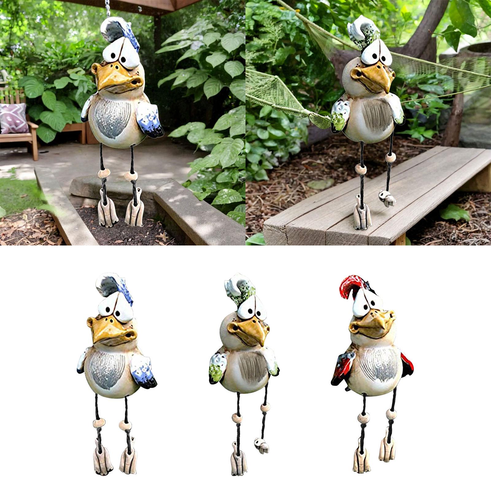 Rooster Garden Statue Resin Figurines Sculpture Ornament Desk Chicken Statue Blue