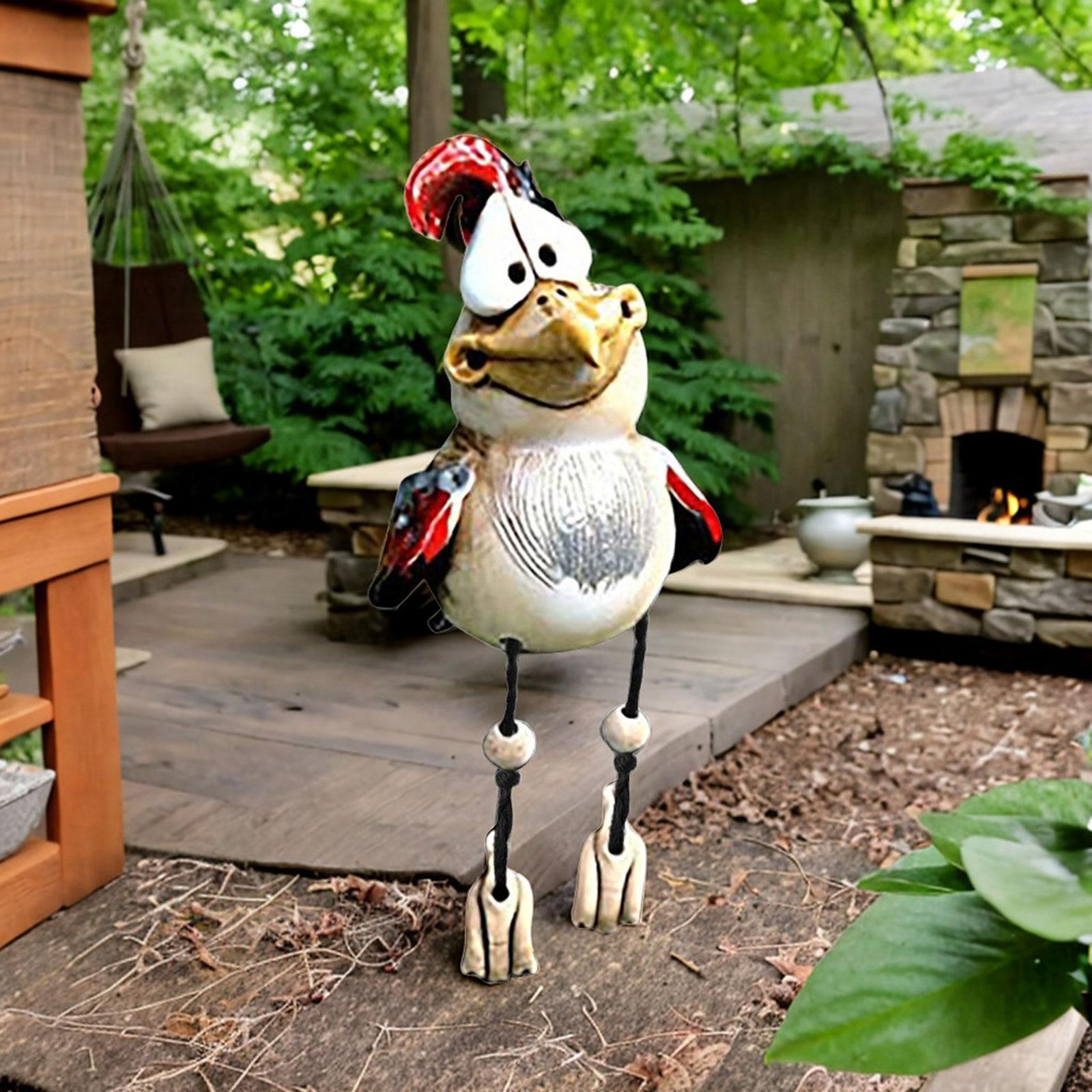 Rooster Garden Statue Resin Figurines Sculpture Ornament Desk Chicken Statue Red
