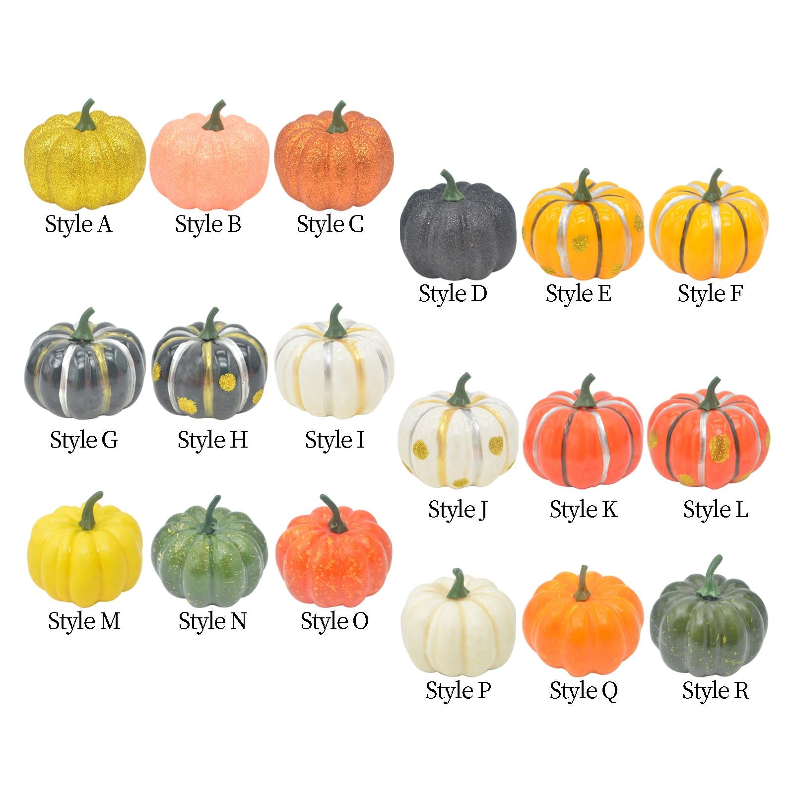 Artificial Pumpkin Decorative Pumpkin for Mantel Shelf Table Kitchen Style A