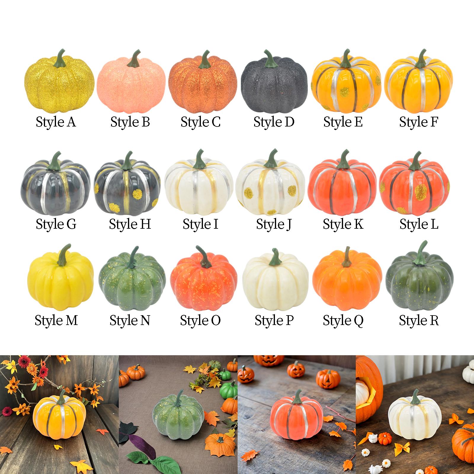 Artificial Pumpkin Decorative Pumpkin for Mantel Shelf Table Kitchen Style A