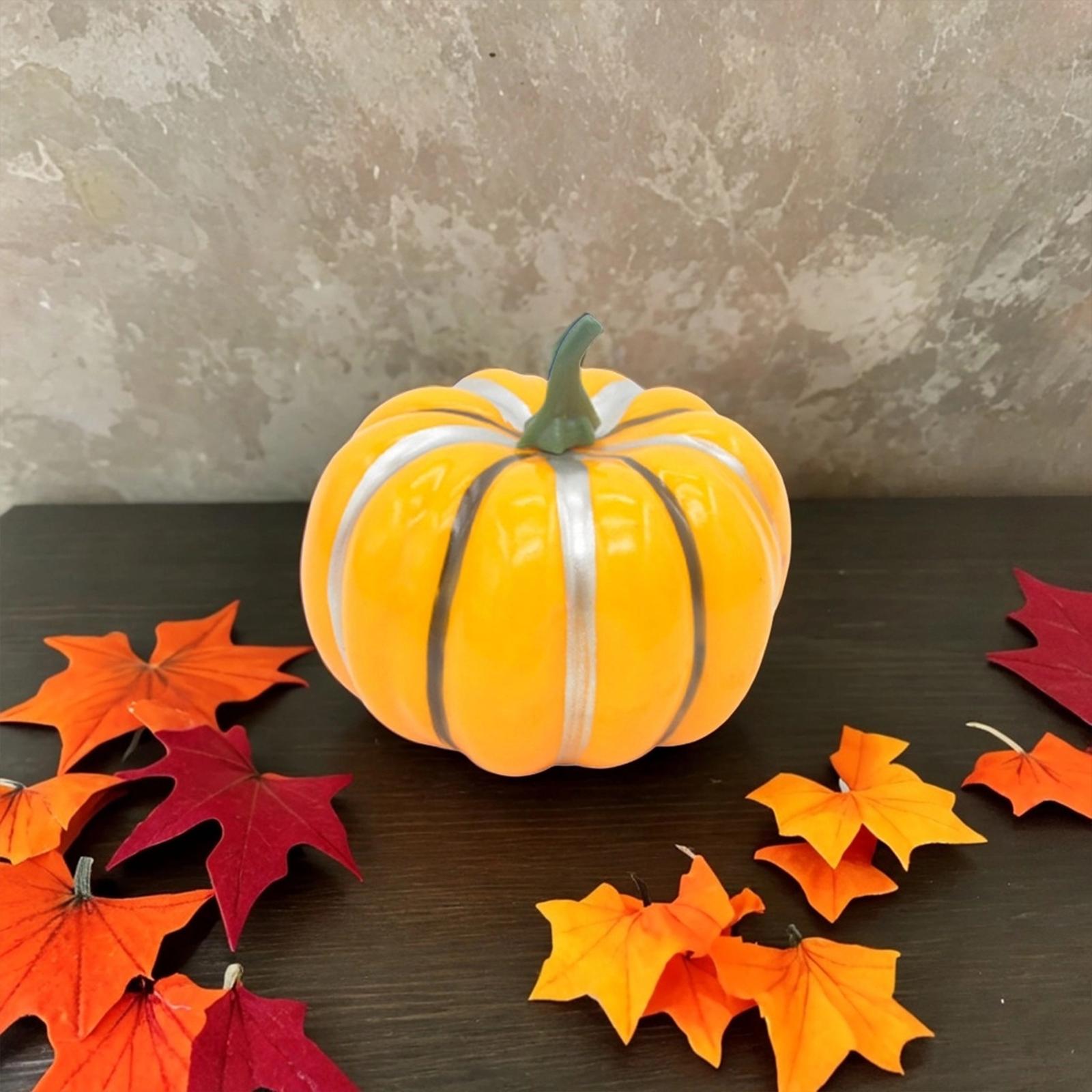 Artificial Pumpkin Decorative Pumpkin for Mantel Shelf Table Kitchen Style F