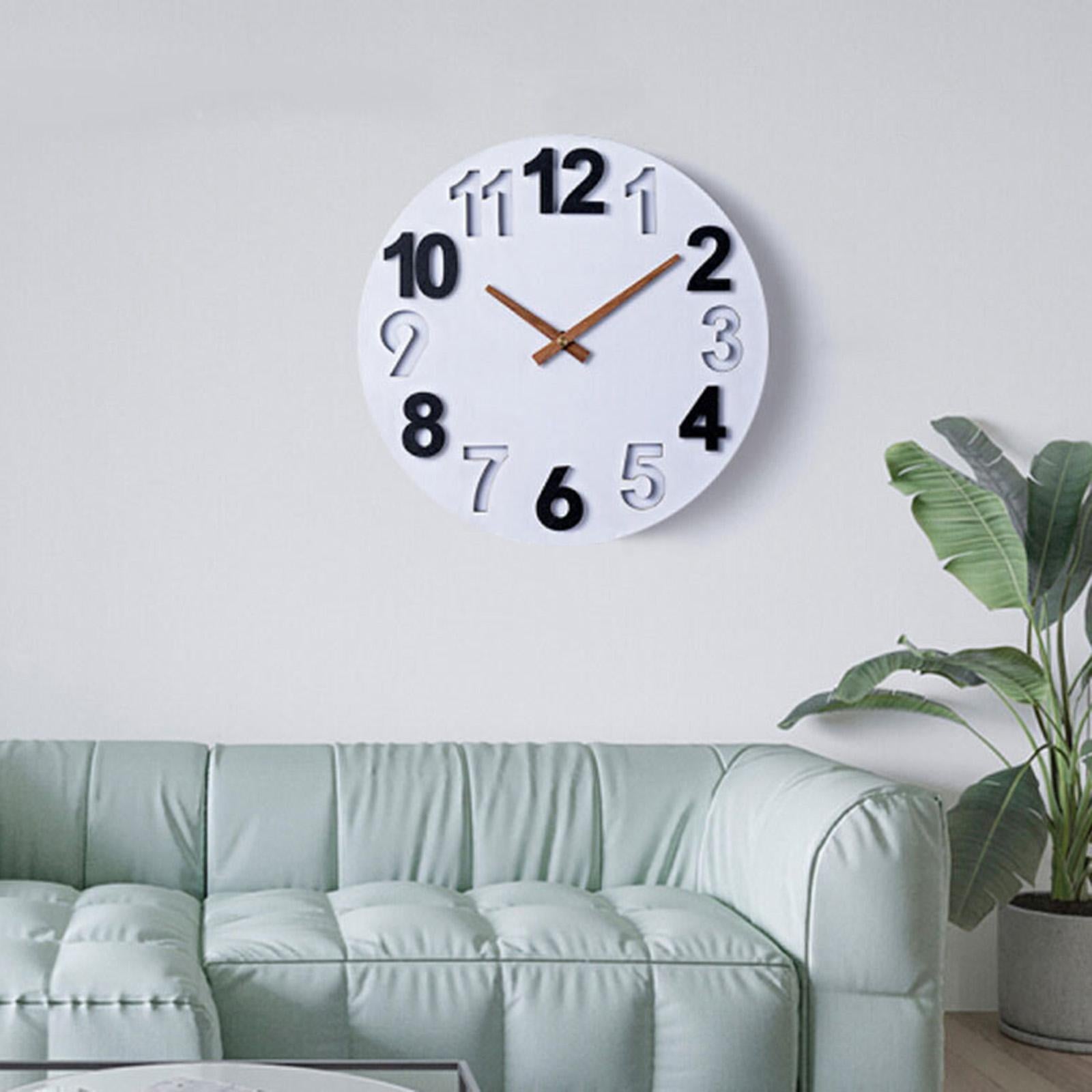 3 Pieces Clock Movement with Walnut Wood Clock Hands Silent for 12inch Clock