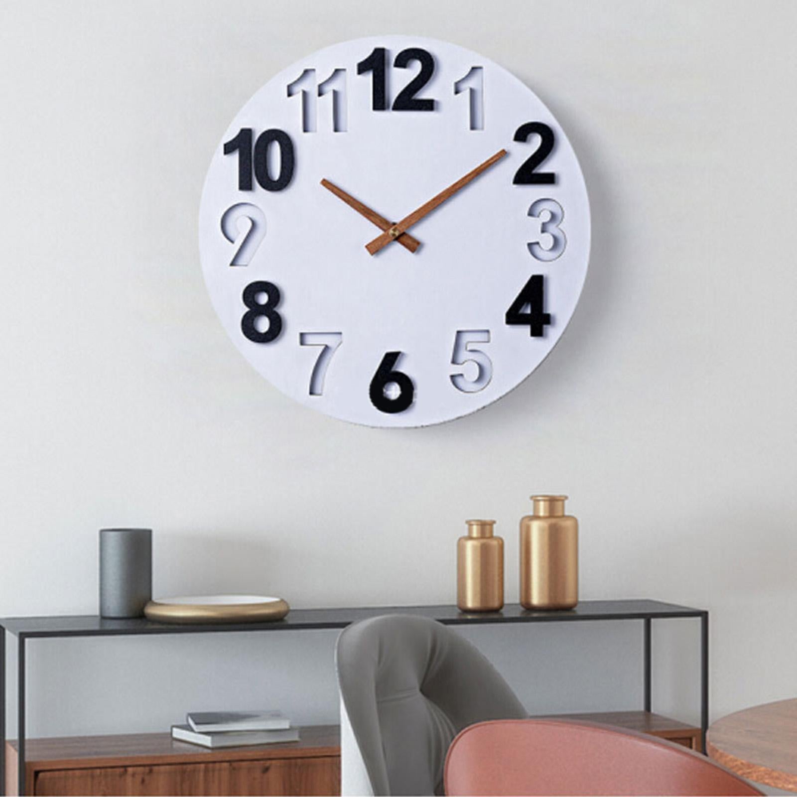 3 Pieces Clock Movement with Walnut Wood Clock Hands Silent for 12inch Clock