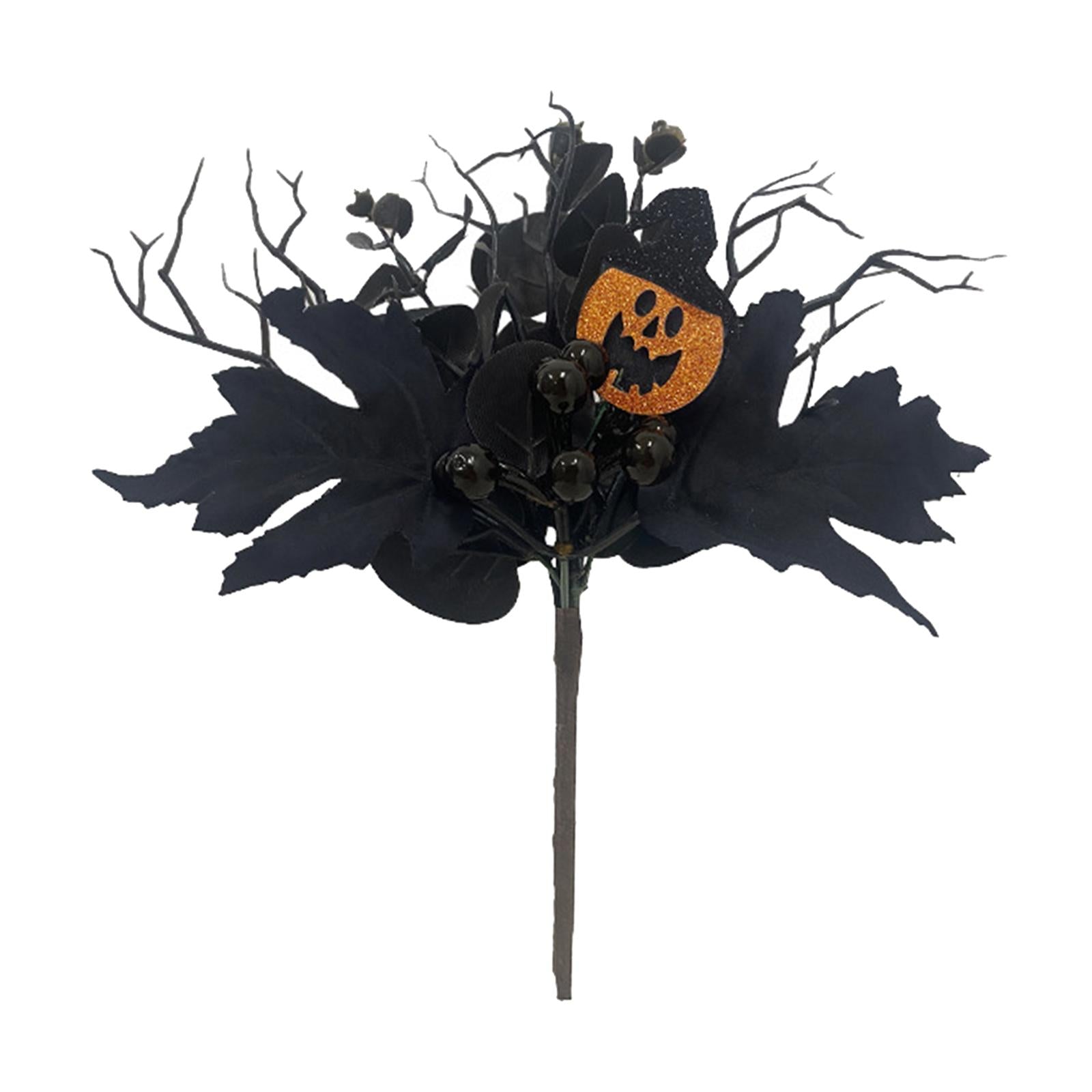 Artificial Maple Leaf Branch Long Stem Ornament for DIY Craft Holiday Garden Style A