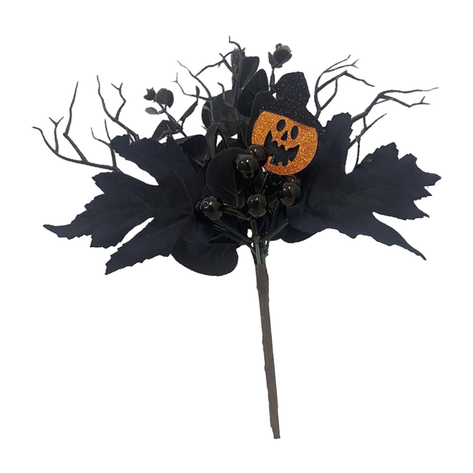 Artificial Maple Leaf Branch Long Stem Ornament for DIY Craft Holiday Garden Style A