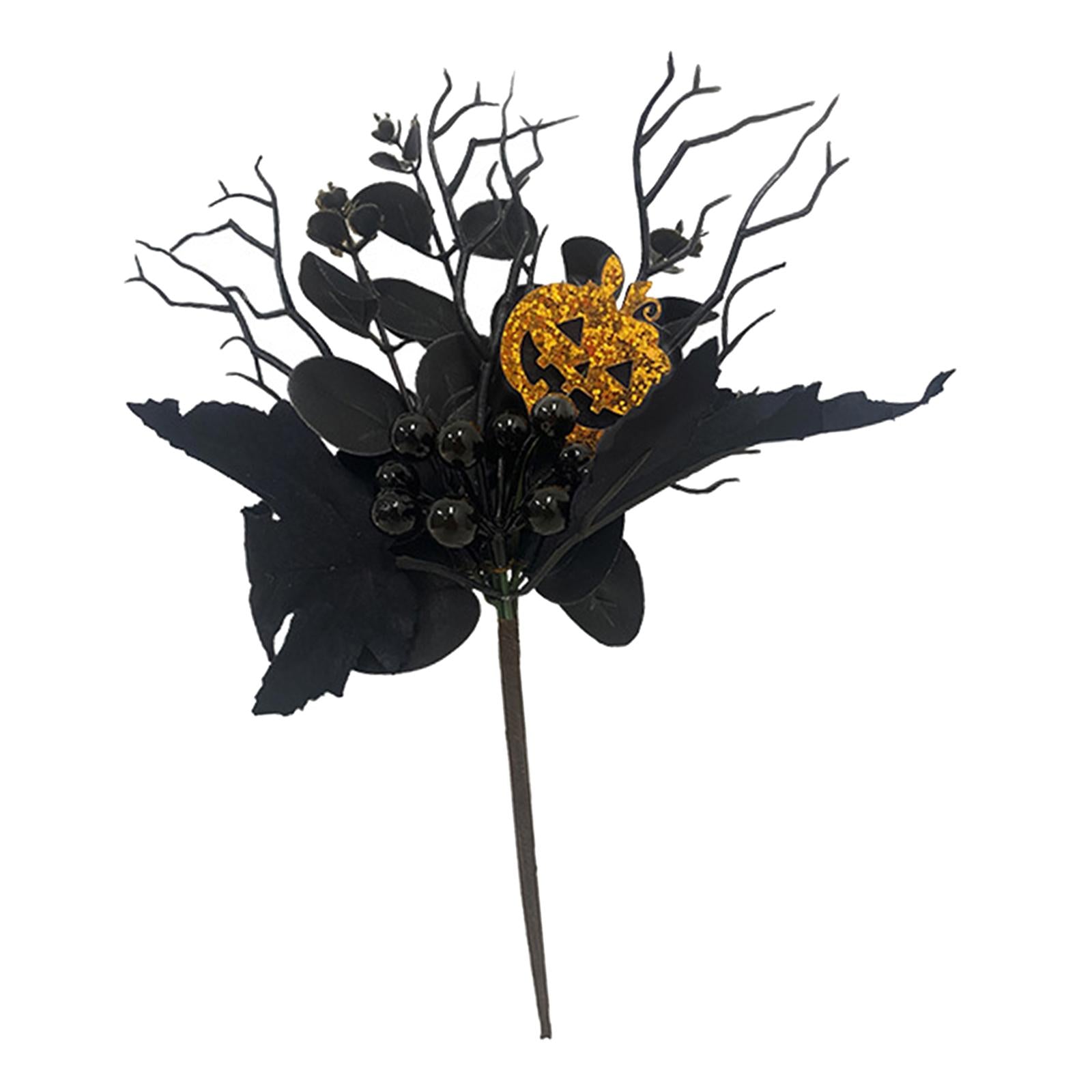 Artificial Maple Leaf Branch Long Stem Ornament for DIY Craft Holiday Garden Style B