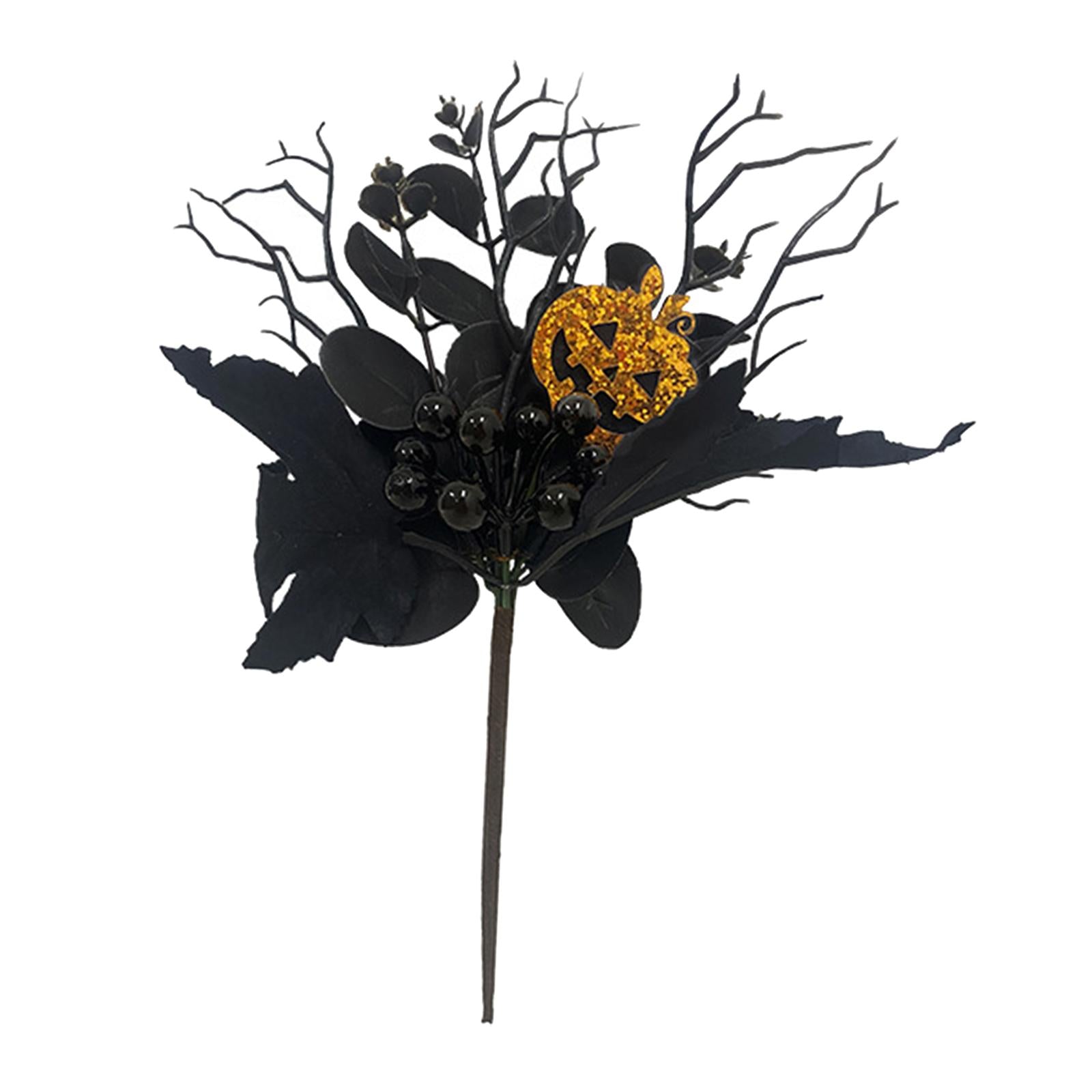 Artificial Maple Leaf Branch Long Stem Ornament for DIY Craft Holiday Garden Style B