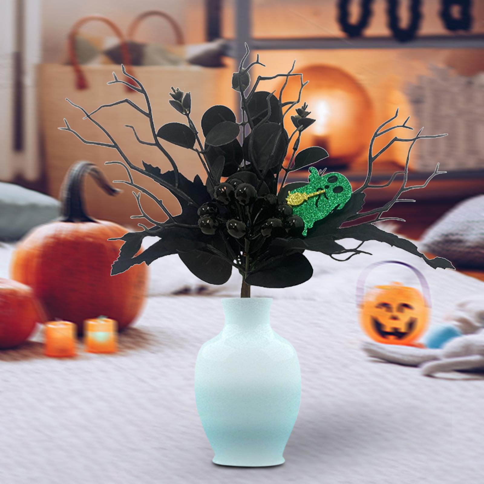 Artificial Maple Leaf Branch Long Stem Ornament for DIY Craft Holiday Garden Style F