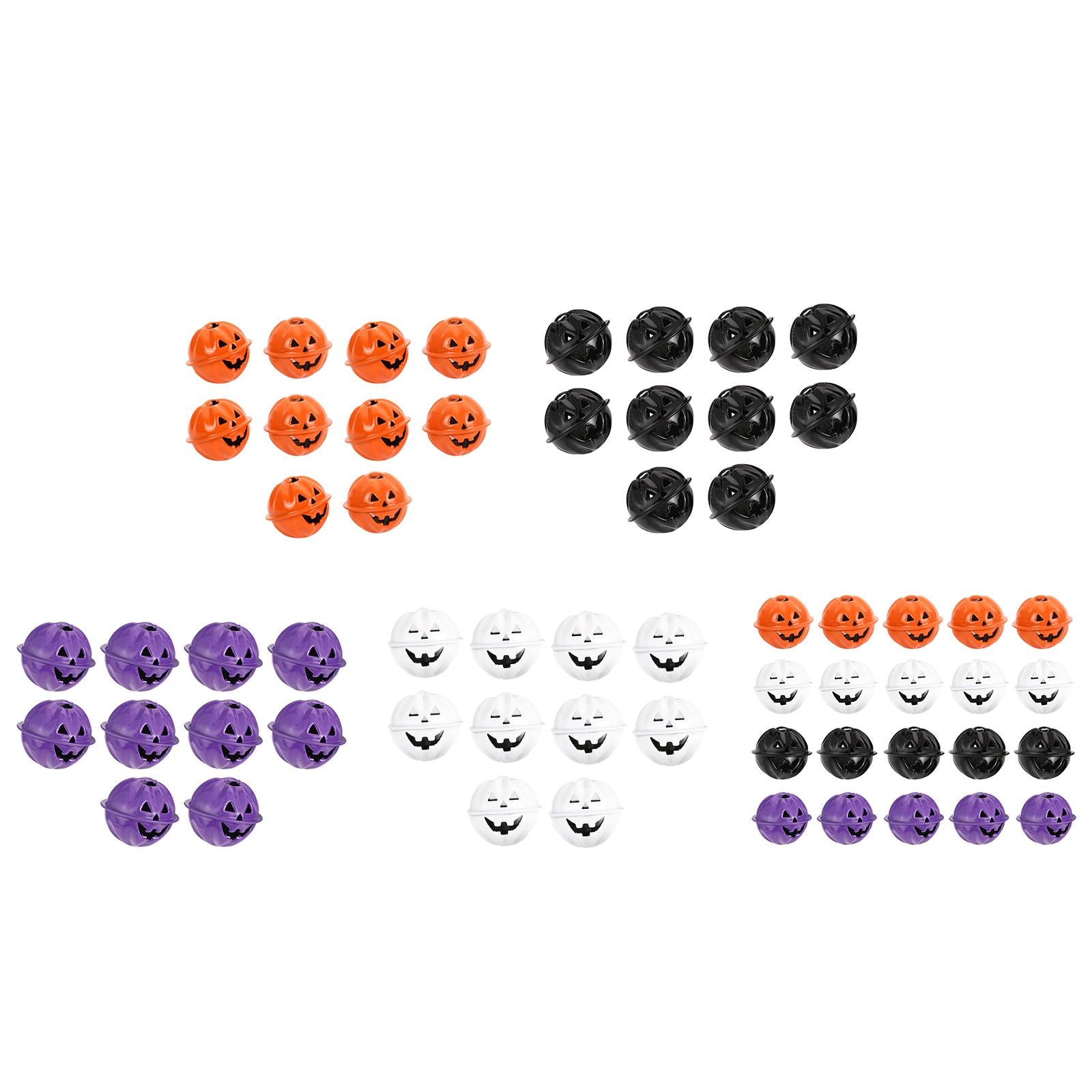 Pumpkin Bells Decor Pet Ghost Skull Bells for DIY Crafts Home Jewelry Orange