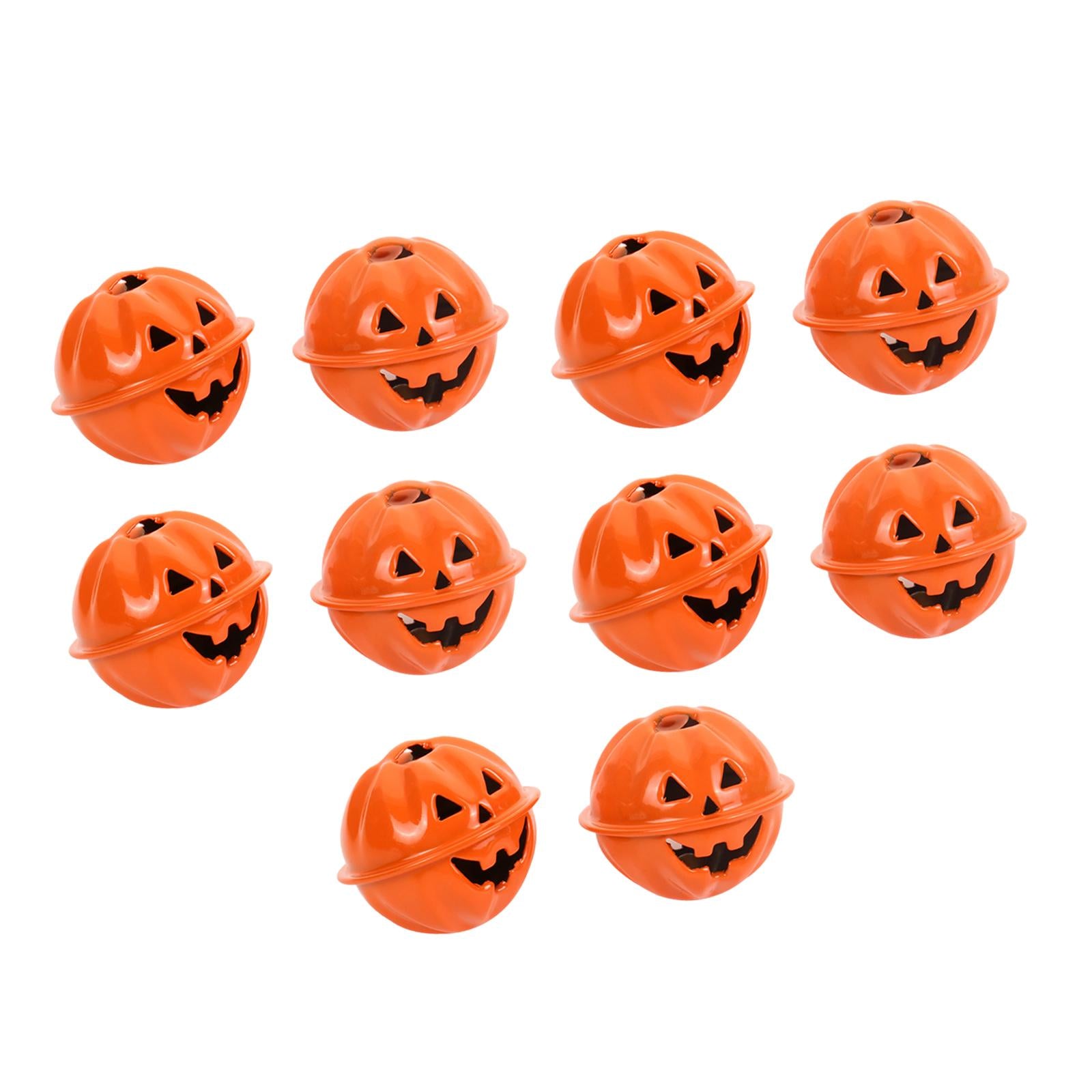 Pumpkin Bells Decor Pet Ghost Skull Bells for DIY Crafts Home Jewelry Orange