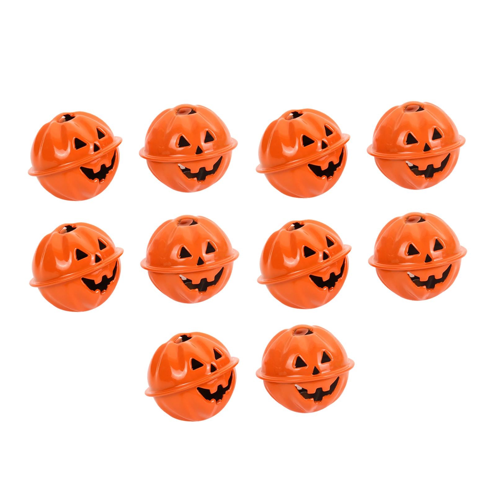 Pumpkin Bells Decor Pet Ghost Skull Bells for DIY Crafts Home Jewelry Orange
