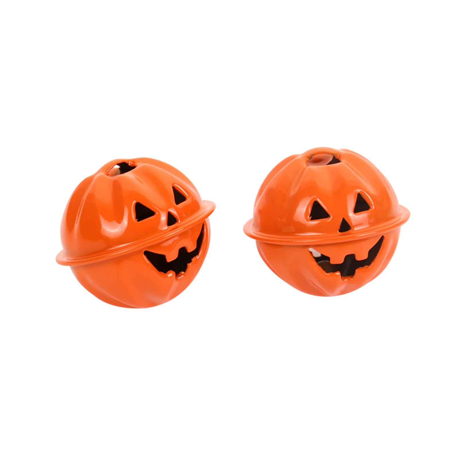 Pumpkin Bells Decor Pet Ghost Skull Bells for DIY Crafts Home Jewelry Orange