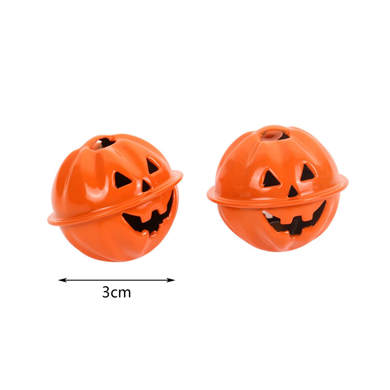 Pumpkin Bells Decor Pet Ghost Skull Bells for DIY Crafts Home Jewelry Orange