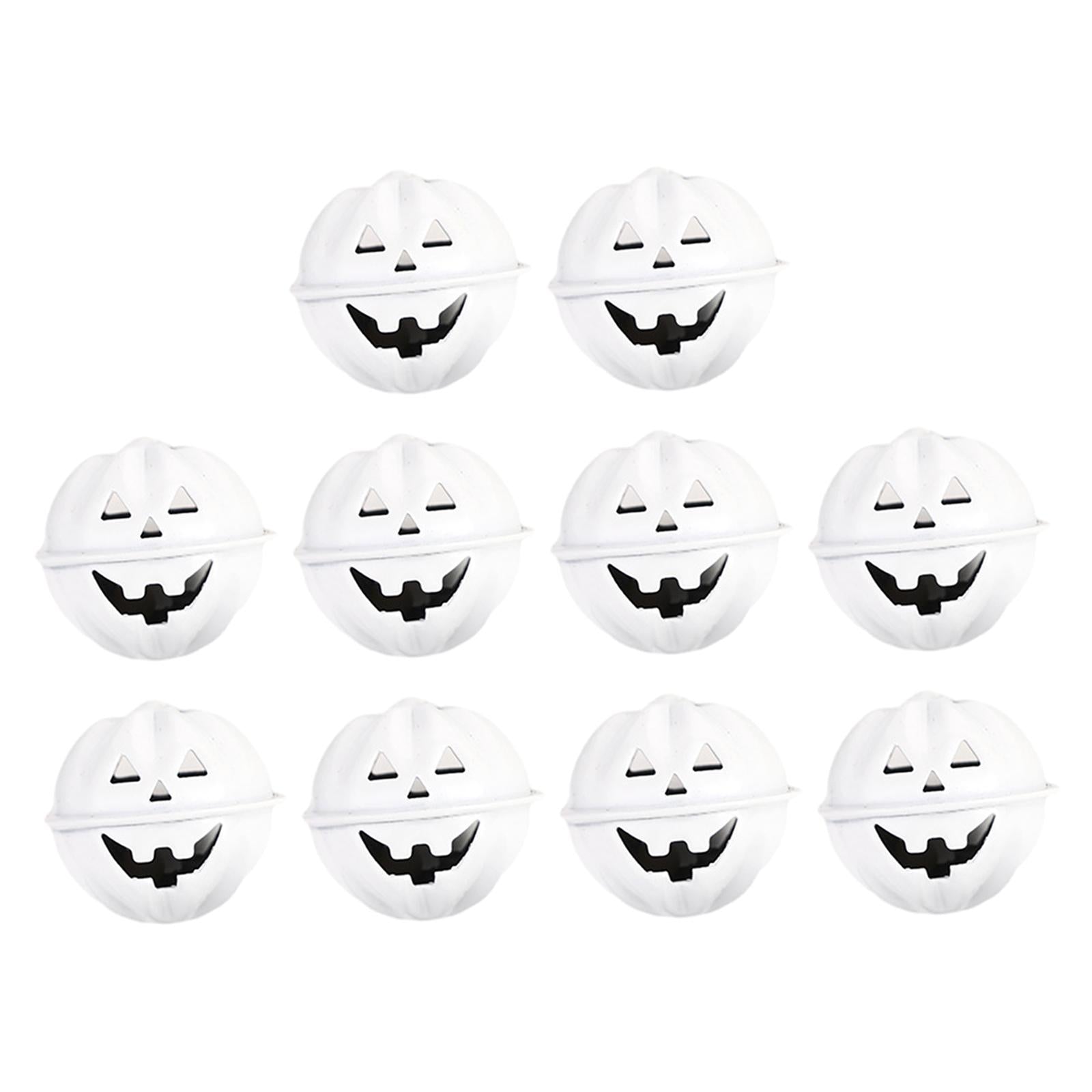 Pumpkin Bells Decor Pet Ghost Skull Bells for DIY Crafts Home Jewelry White
