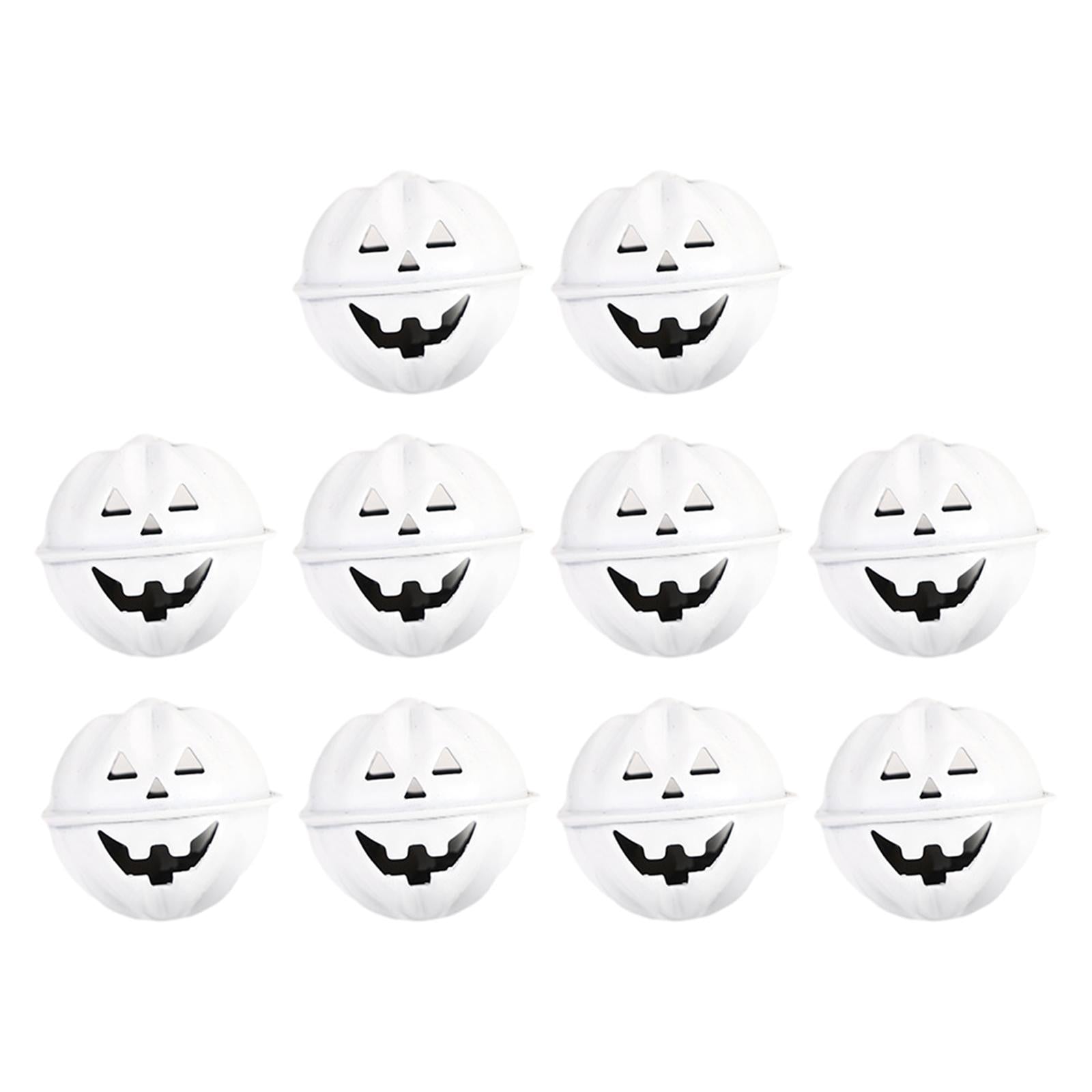 Pumpkin Bells Decor Pet Ghost Skull Bells for DIY Crafts Home Jewelry White