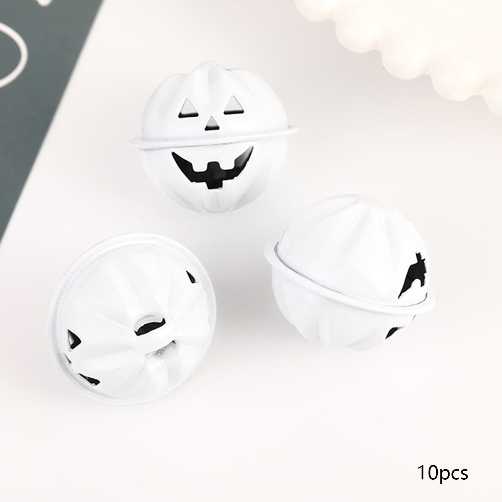 Pumpkin Bells Decor Pet Ghost Skull Bells for DIY Crafts Home Jewelry White