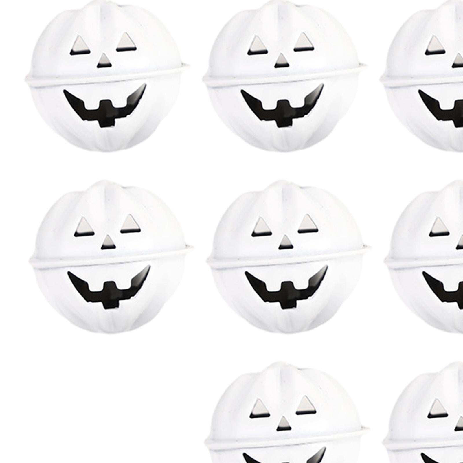 Pumpkin Bells Decor Pet Ghost Skull Bells for DIY Crafts Home Jewelry White
