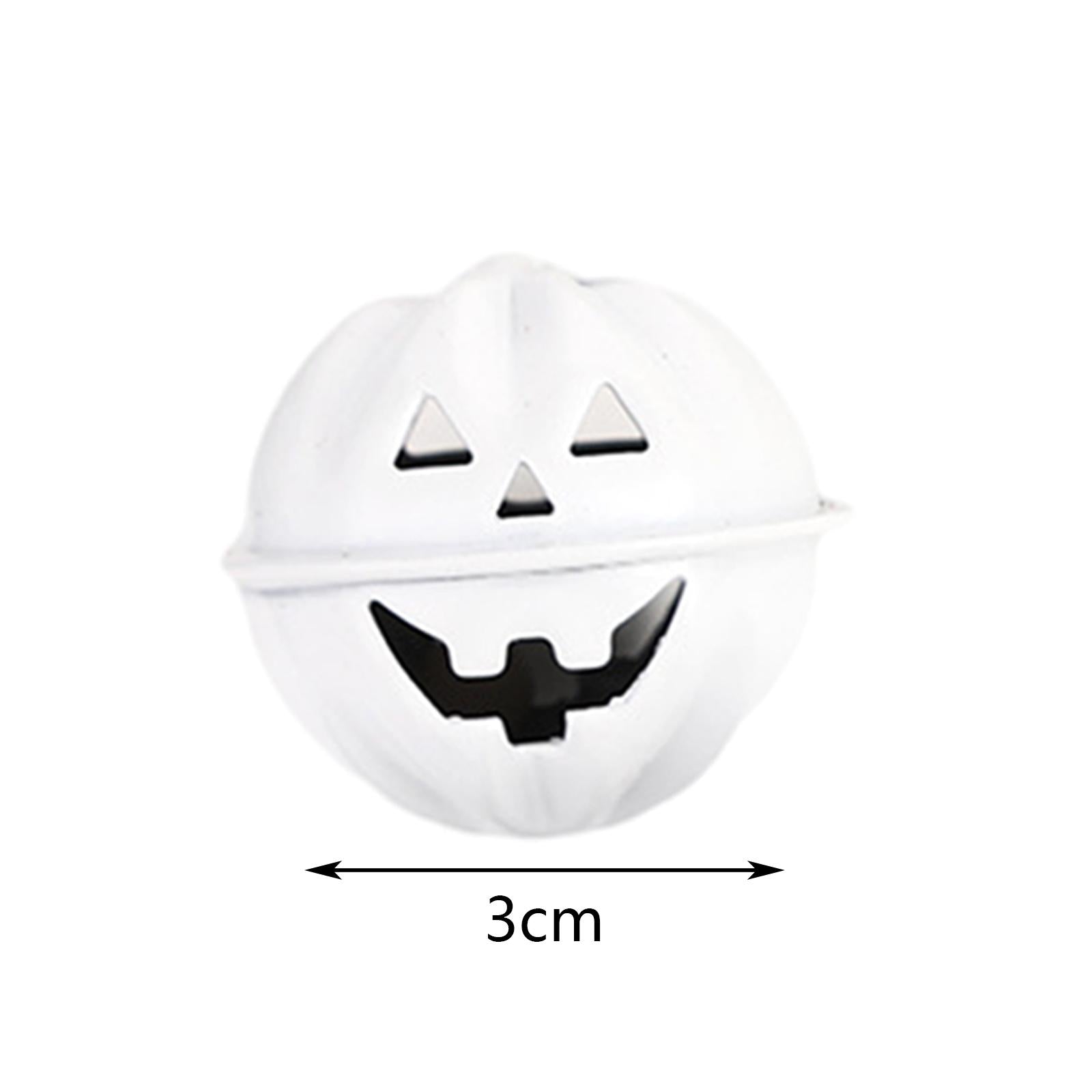 Pumpkin Bells Decor Pet Ghost Skull Bells for DIY Crafts Home Jewelry White
