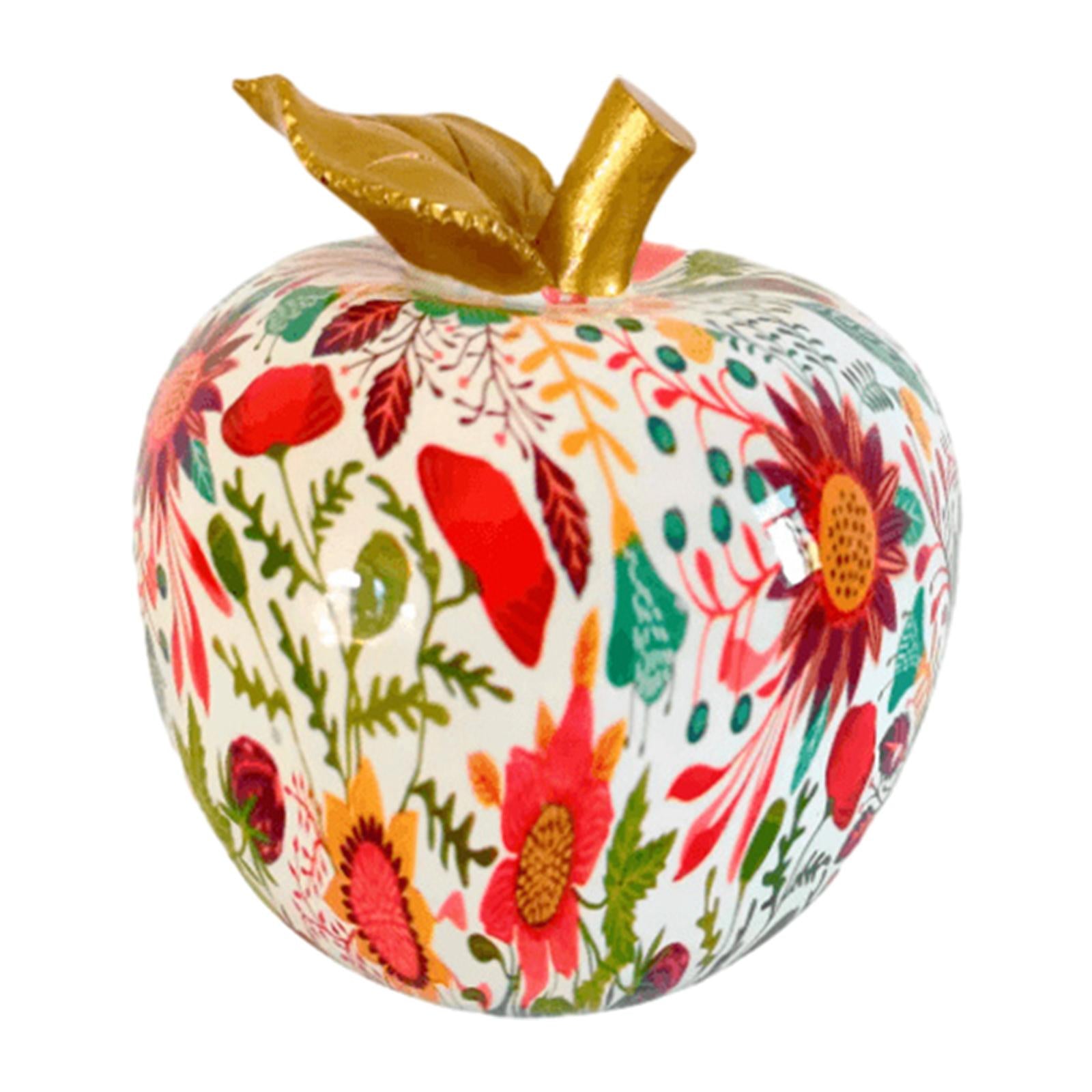 Colorful Resin Apple Statue Figurine Desk Artwork Versatile for Cabinet Room Style B