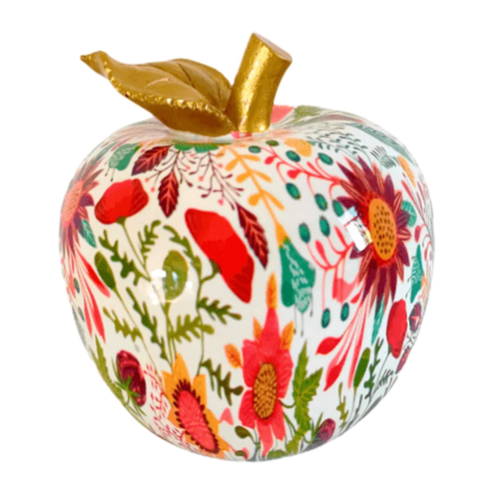 Colorful Resin Apple Statue Figurine Desk Artwork Versatile for Cabinet Room Style B