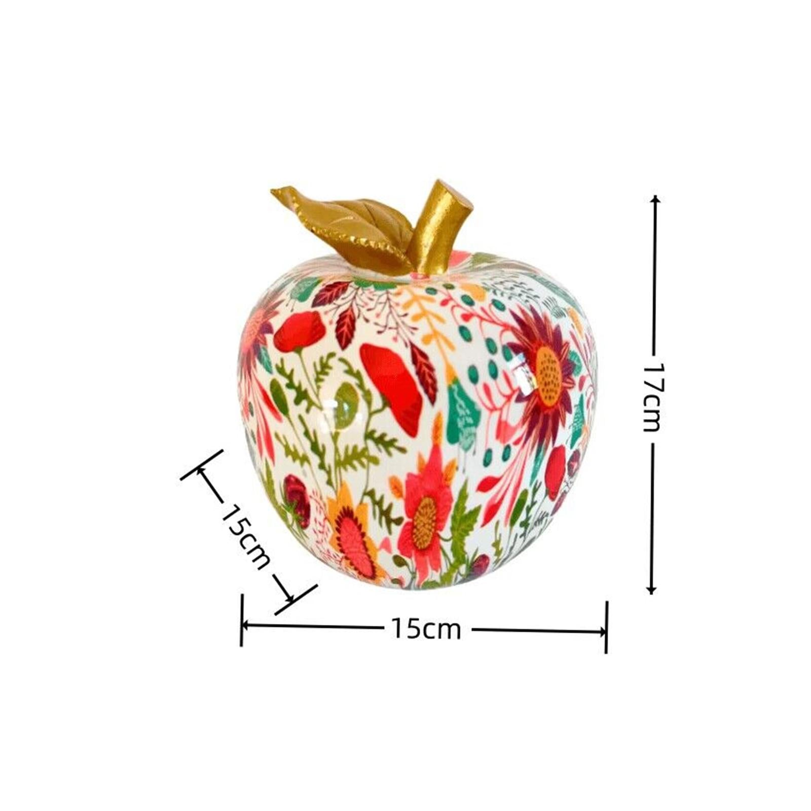 Graffiti Apple Statue Nordic Apple Resin Sculpture for Kitchen Bookshelf Bar Style C