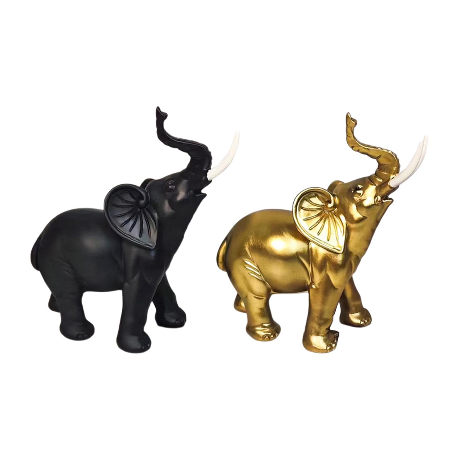 Resin Sculpture Good Lucky Decor Desk Figurines for Home Parties Dining Room Black