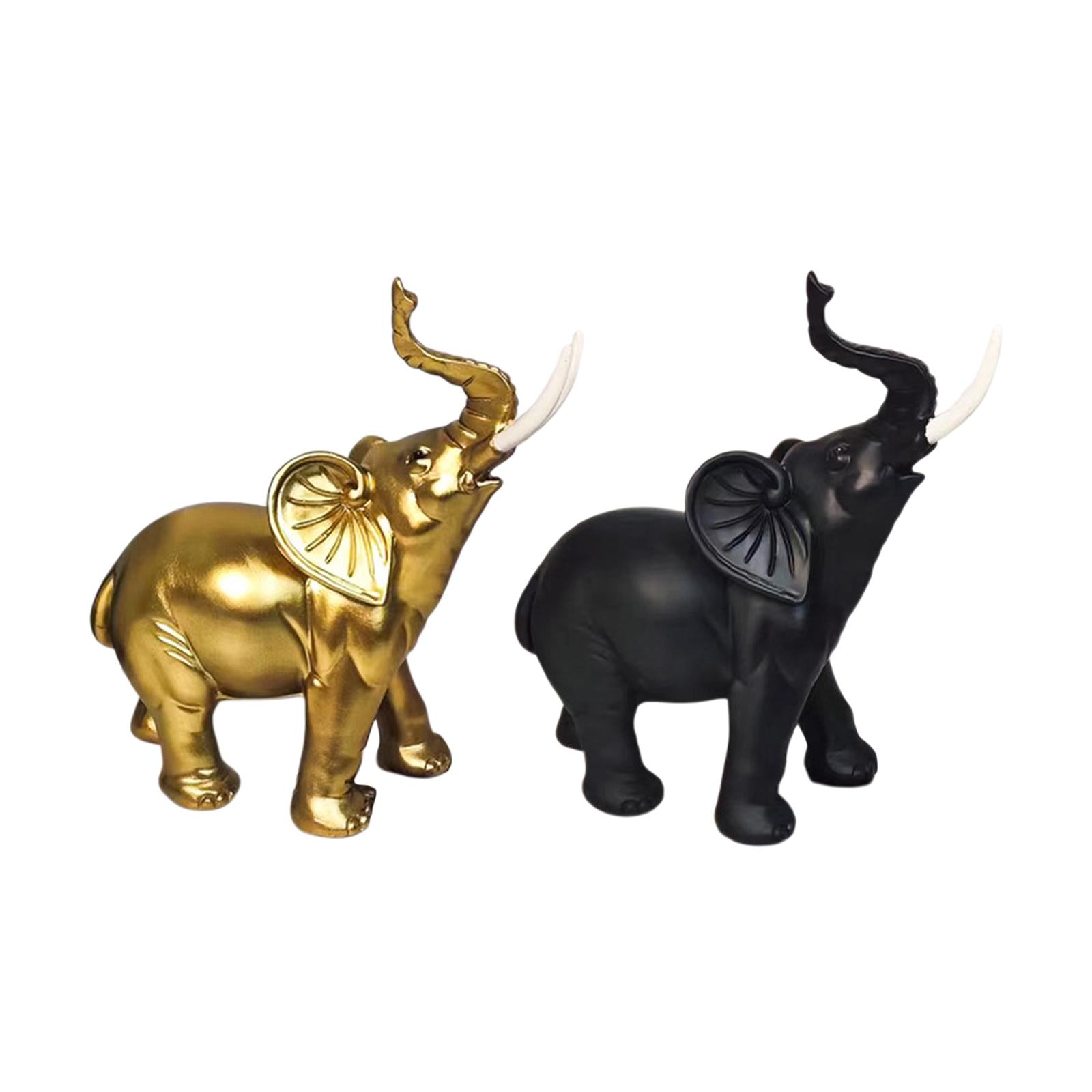 Resin Sculpture Good Lucky Decor Desk Figurines for Home Parties Dining Room Black