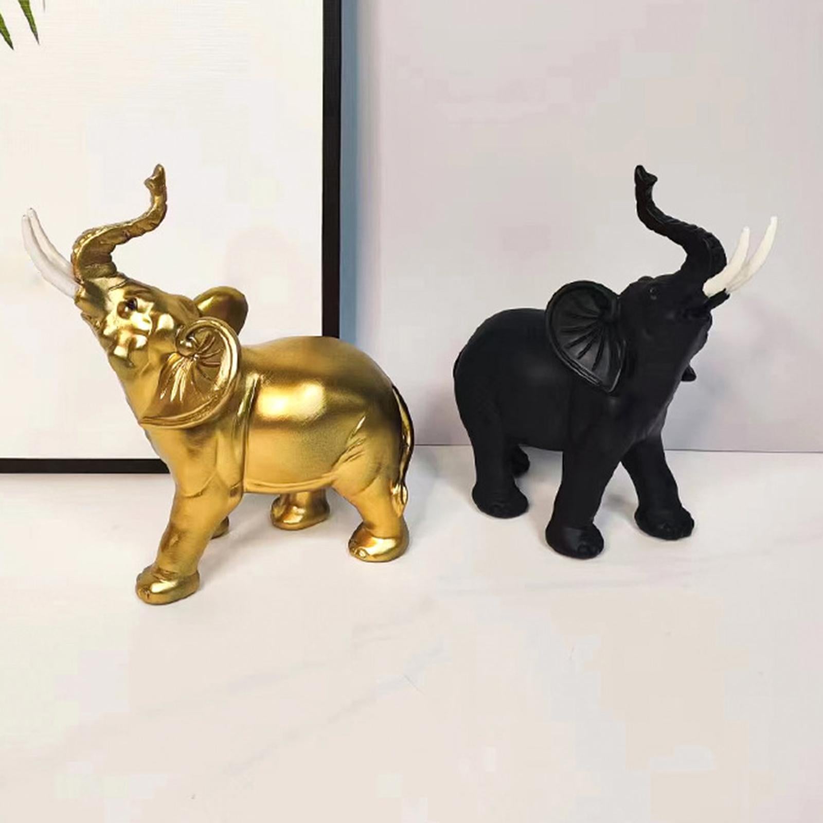 Resin Sculpture Good Lucky Decor Desk Figurines for Home Parties Dining Room Black