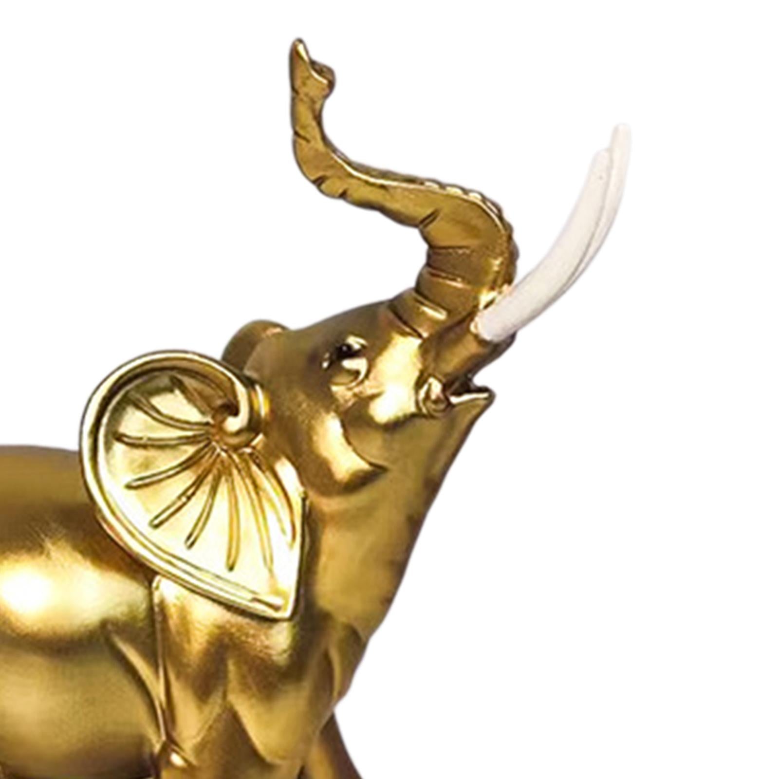 Resin Sculpture Good Lucky Decor Desk Figurines for Home Parties Dining Room Golden