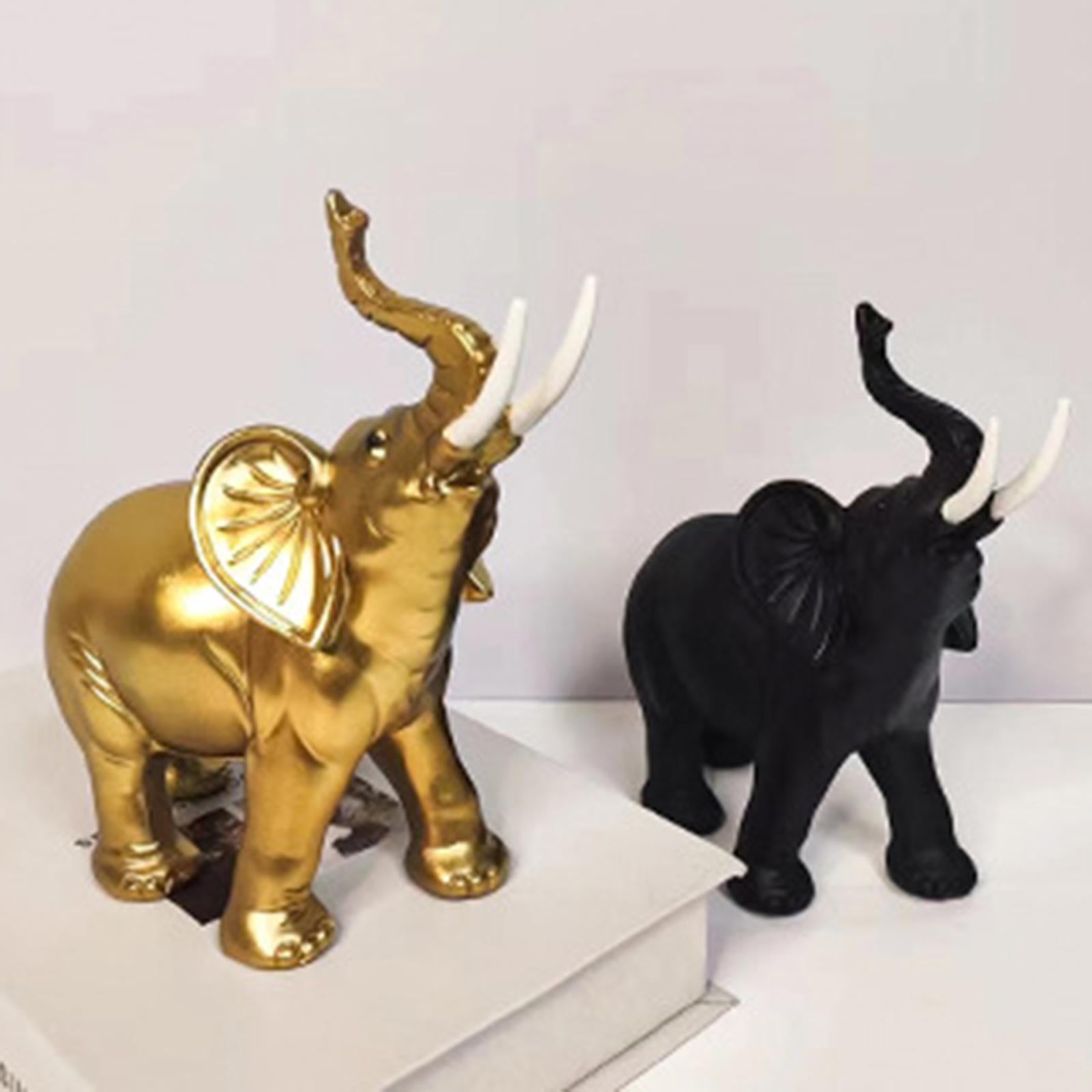 Resin Sculpture Good Lucky Decor Desk Figurines for Home Parties Dining Room Golden