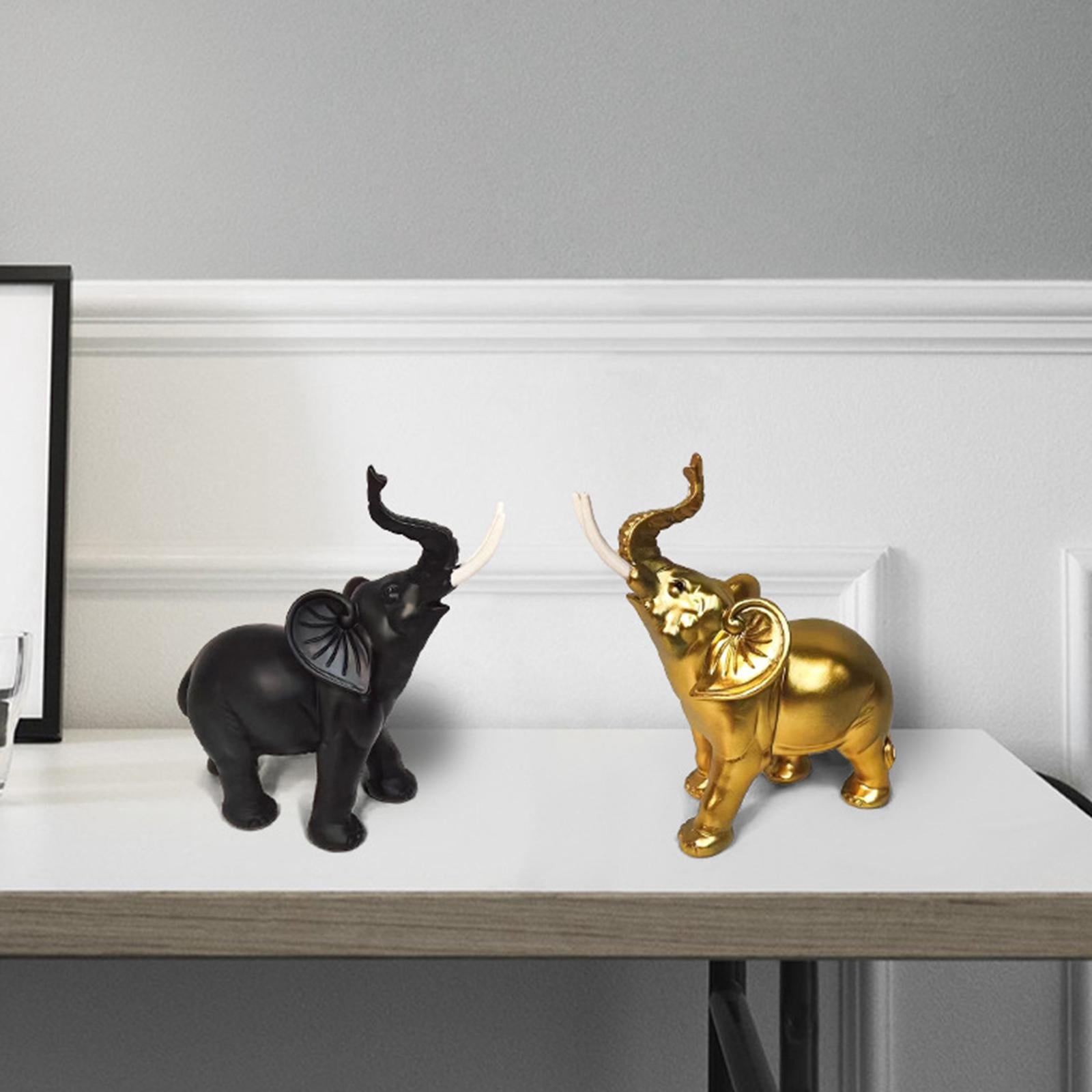 Resin Sculpture Good Lucky Decor Desk Figurines for Home Parties Dining Room Golden