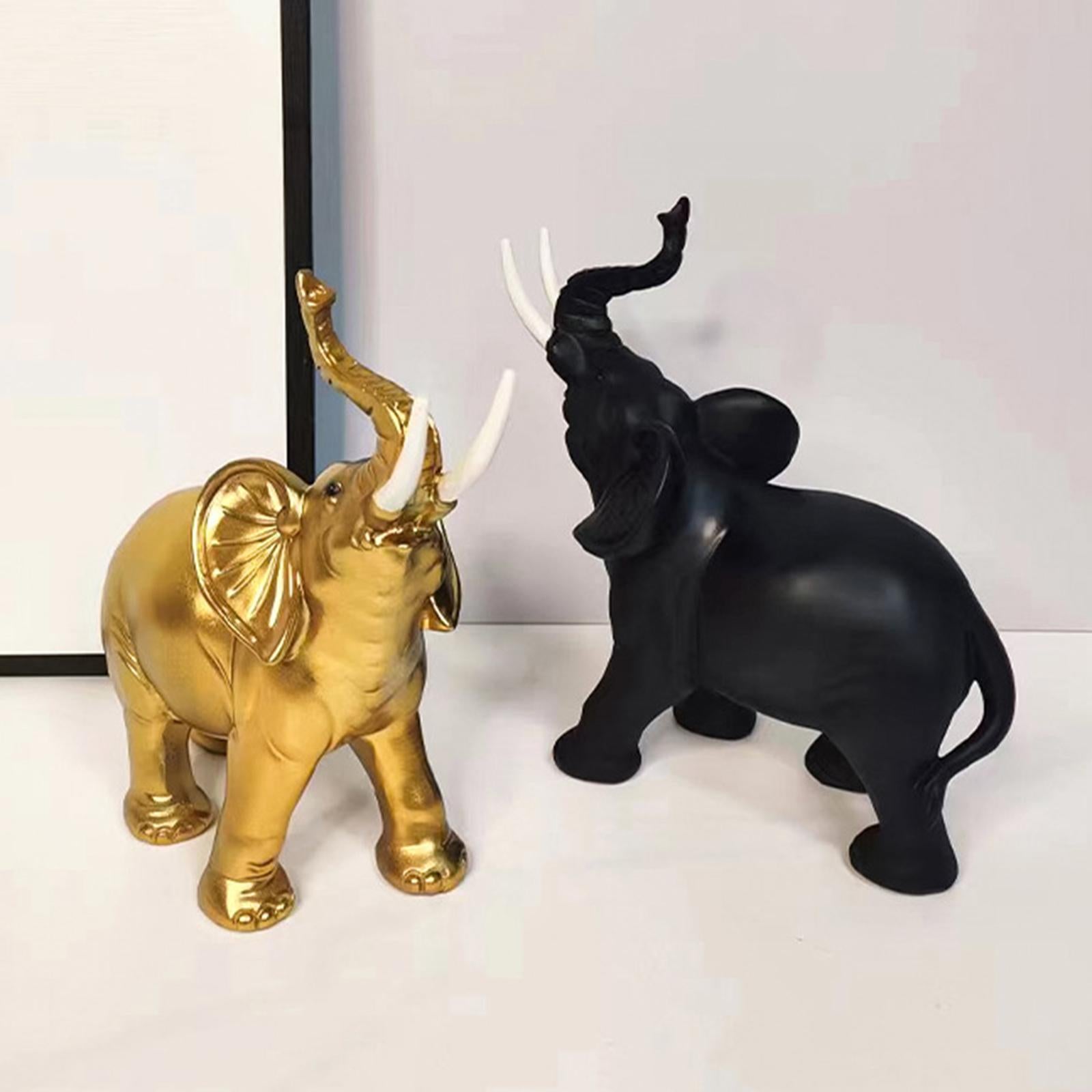 Resin Sculpture Good Lucky Decor Desk Figurines for Home Parties Dining Room Golden