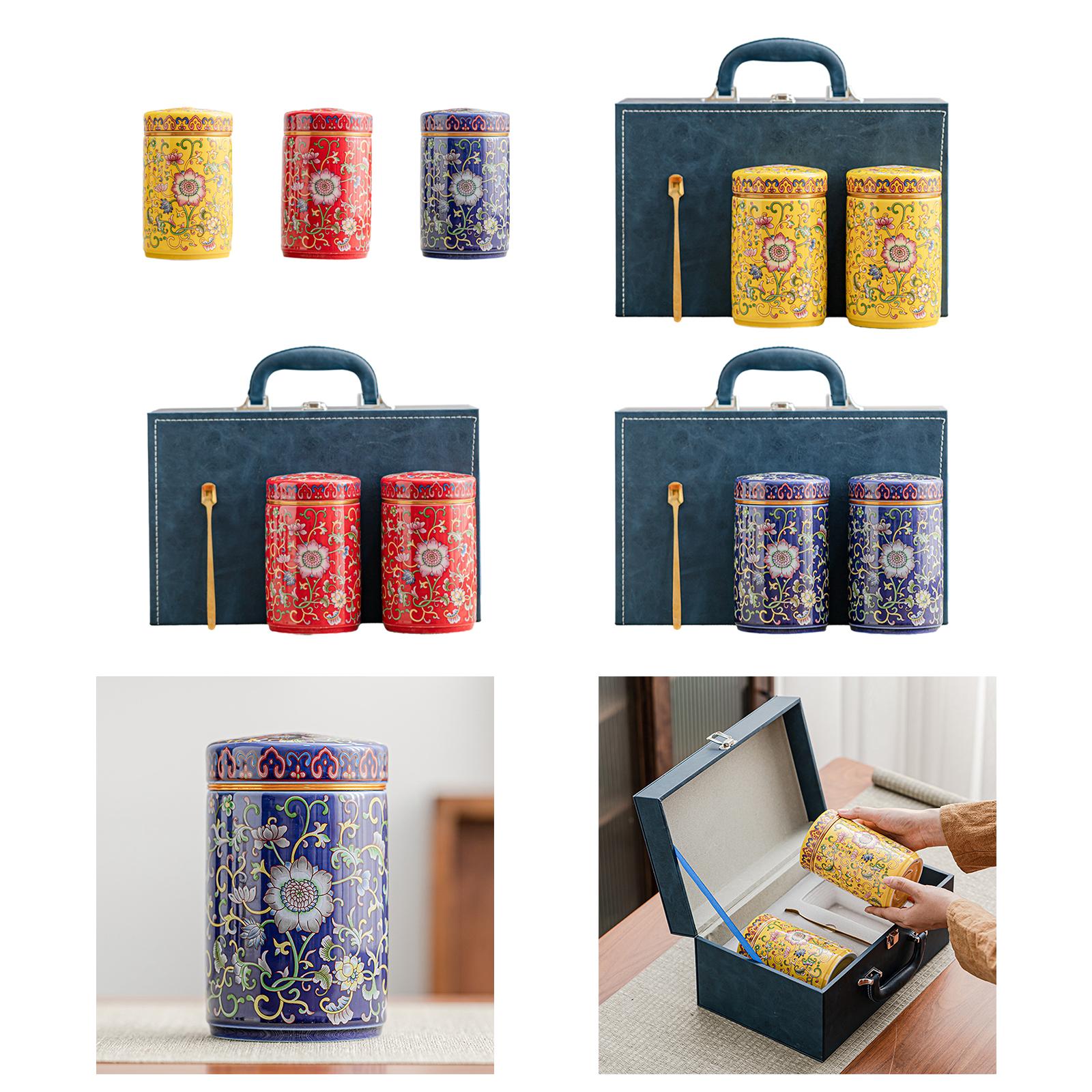 Temple Ginger Jar Tea Canister Decoration Versatile Tea Storage Jar with Lid Single Jar Yellow