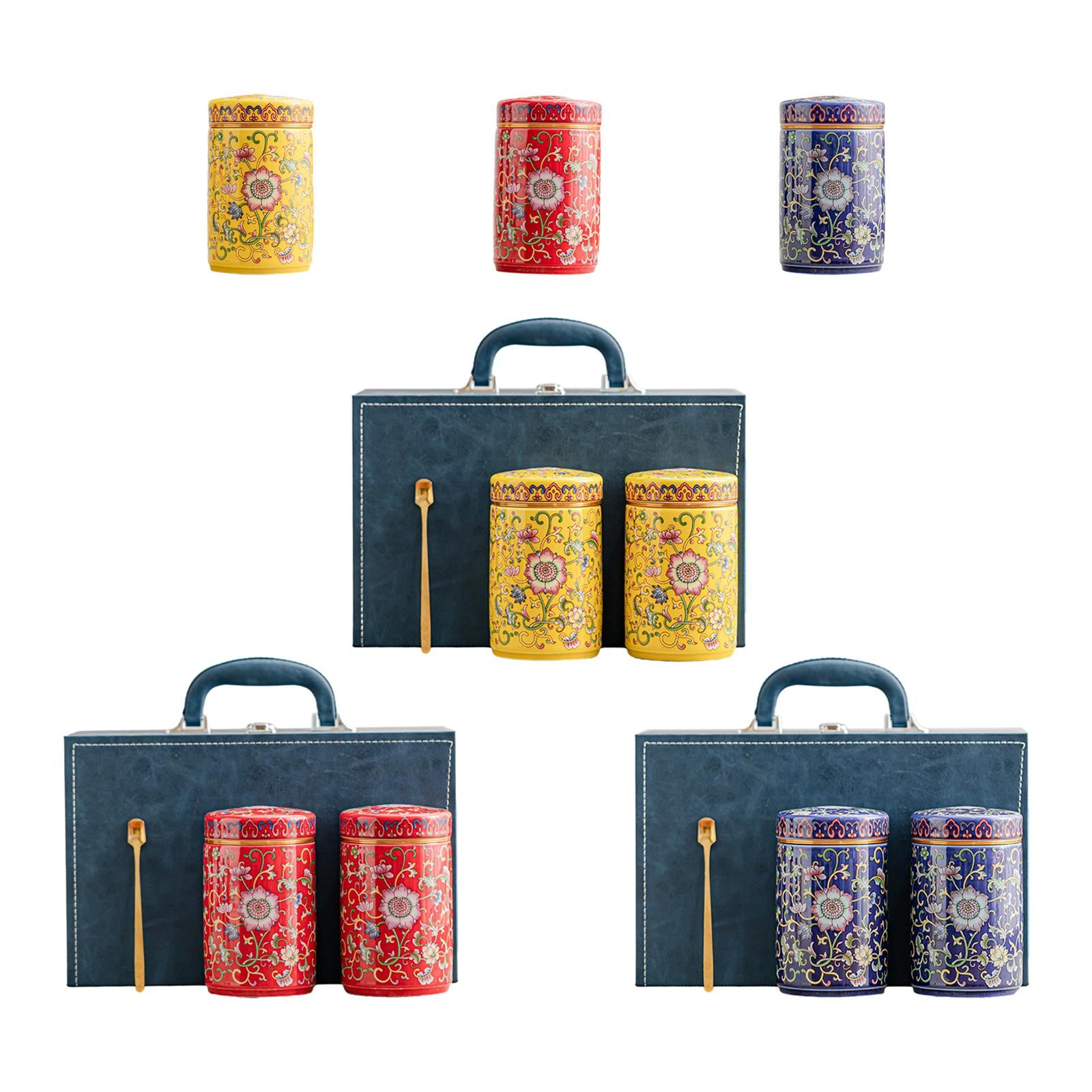 Temple Ginger Jar Tea Canister Decoration Versatile Tea Storage Jar with Lid Single Jar Yellow