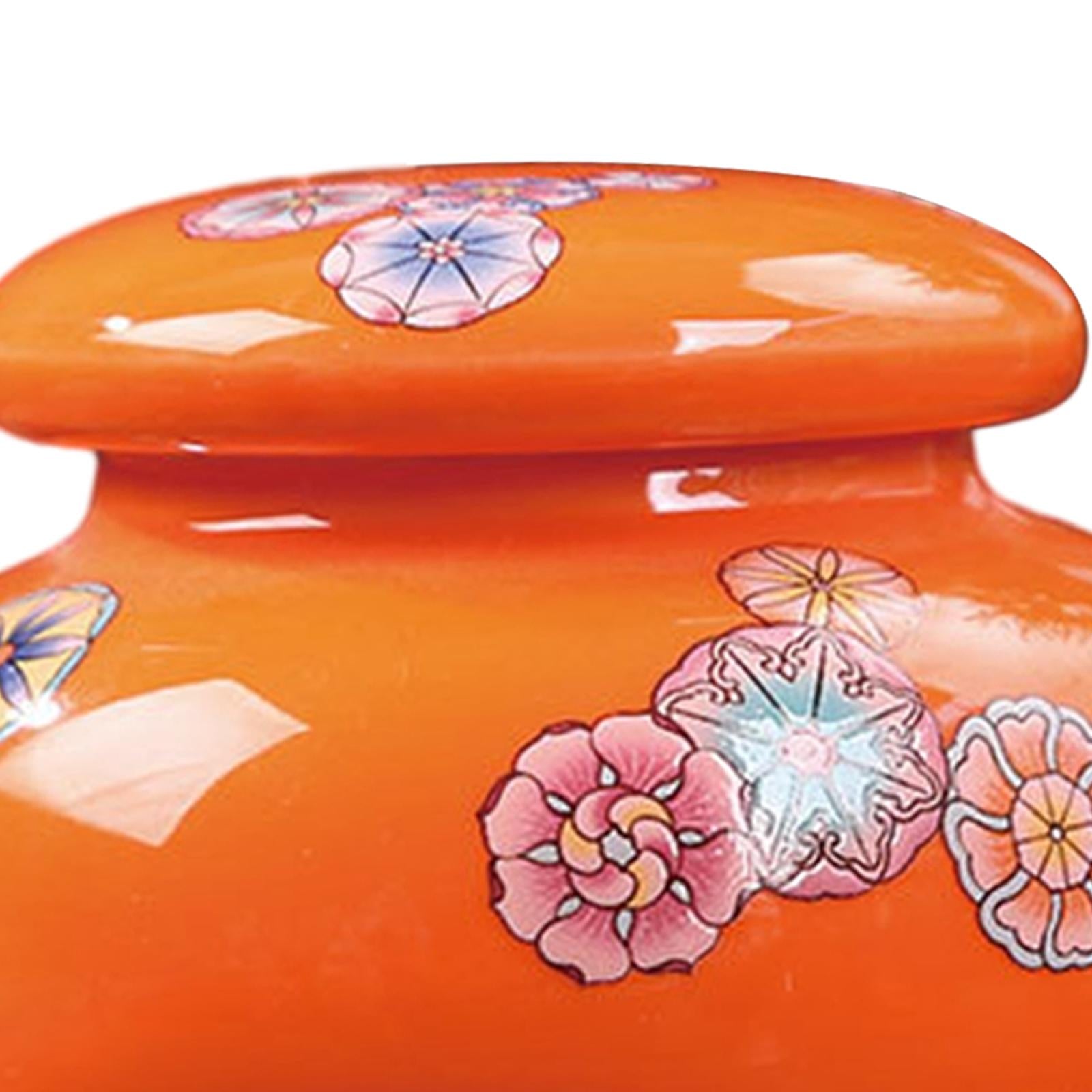 Porcelain Ginger Jar Flower Arrangement Home Decor Wedding Ceramic Vase Red