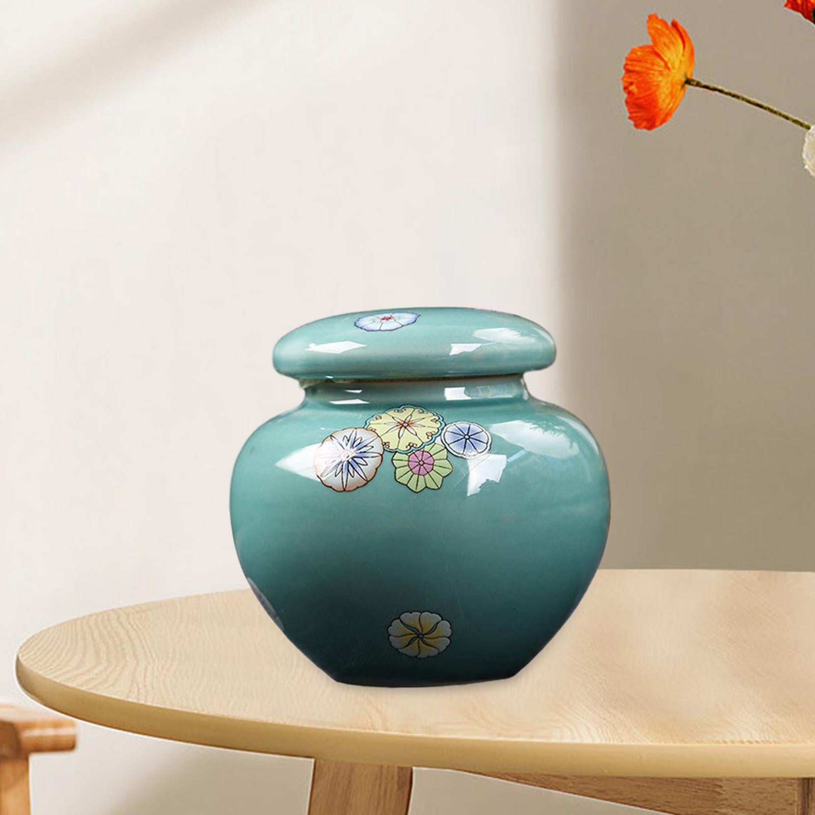 Porcelain Ginger Jar Flower Arrangement Home Decor Wedding Ceramic Vase Blue