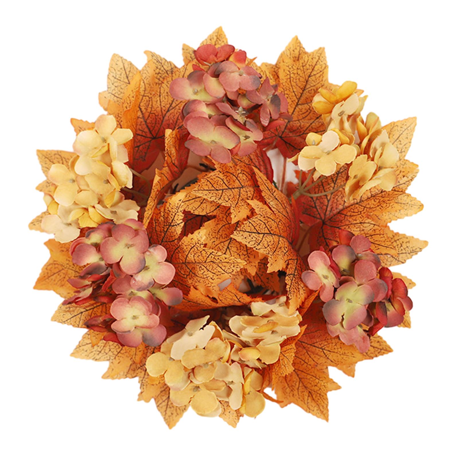 2xFall Candle Rings Wreaths Living Room Decor Thanksgiving Candle Stick Holder