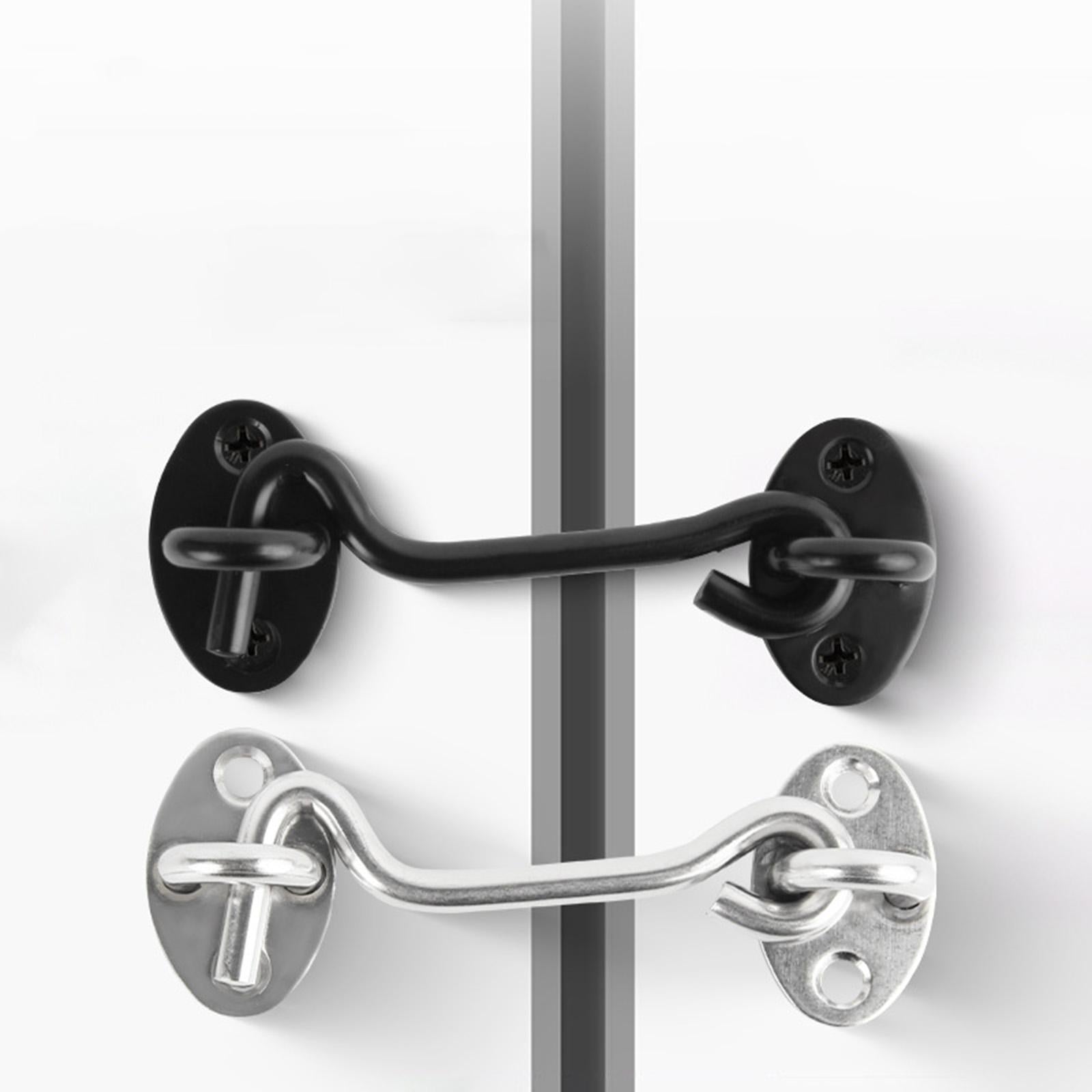 Hook and Eye Latch Shutters Backyard Shed Window Door Barn Door Lock latches Black 11x4cm