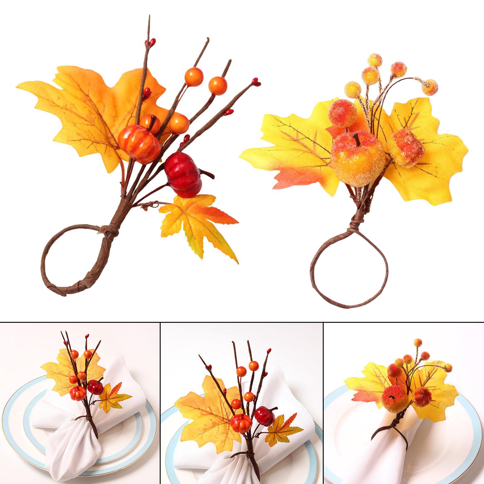 3xHalloween Napkin Rings Cloth Napkin Holder Bar Thanksgiving Serviette Buckle Smooth Surface