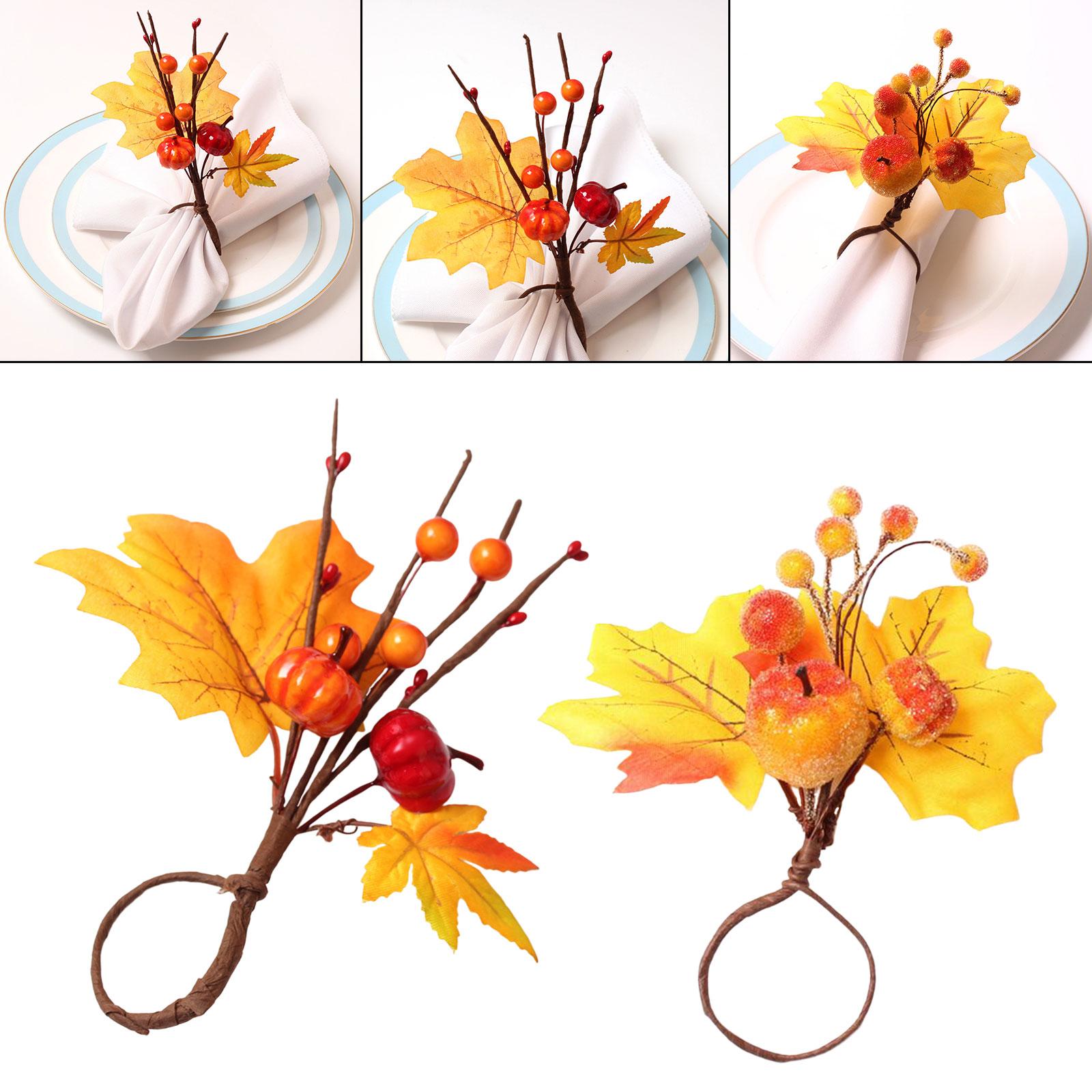 4xHalloween Napkin Rings Cloth Napkin Holder Bar Thanksgiving Serviette Buckle Smooth Surface