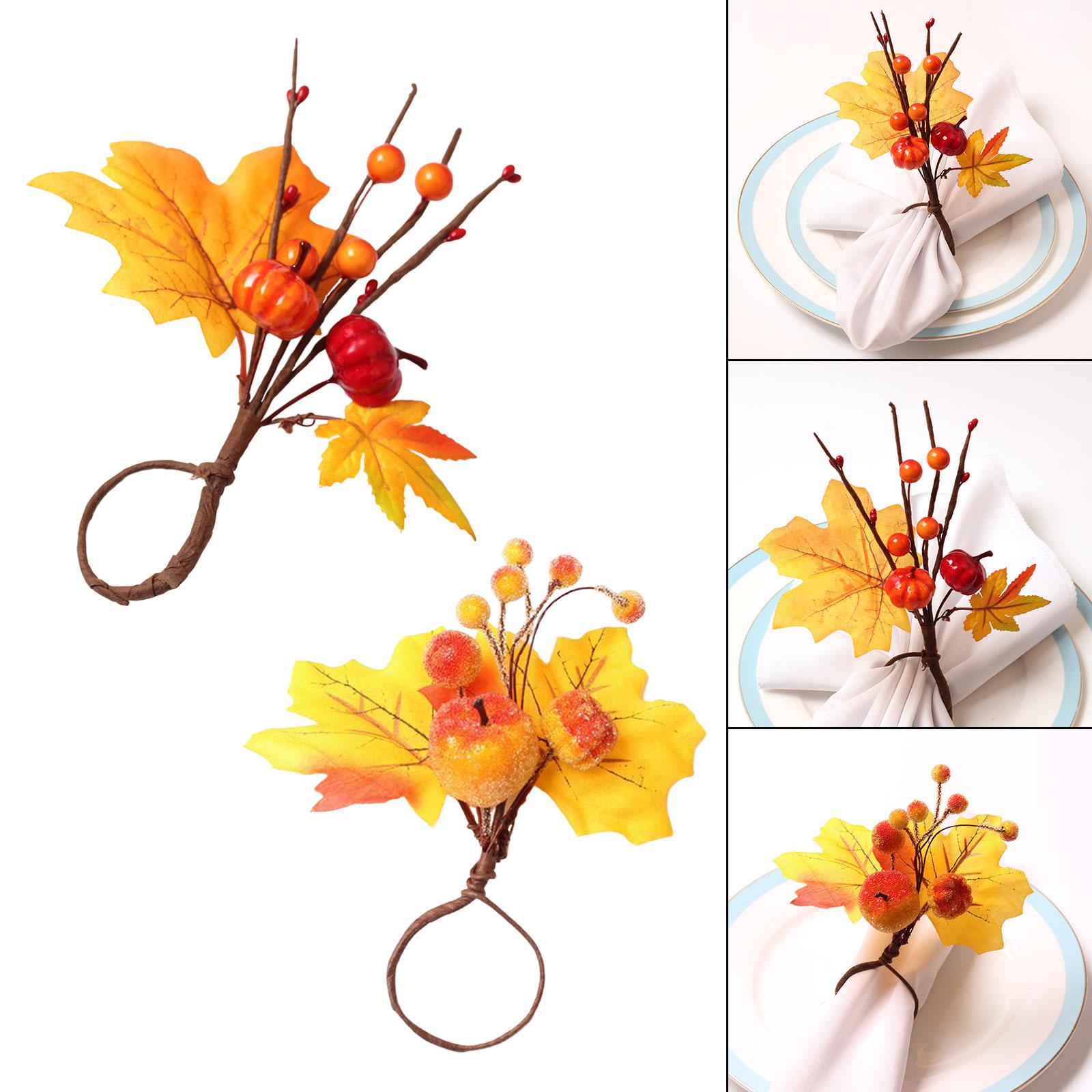 3xHalloween Napkin Rings Cloth Napkin Holder Bar Thanksgiving Serviette Buckle Smooth Surface