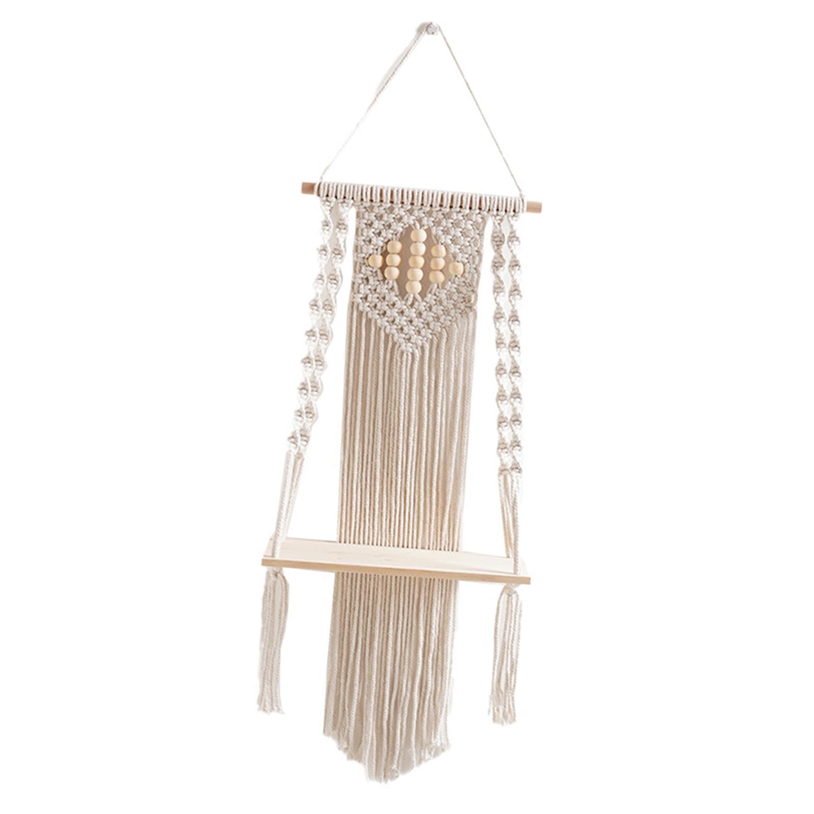 Boho Wall Hanging Shelf Display Bohemian Storage Shelf for Pot Outdoor Plant