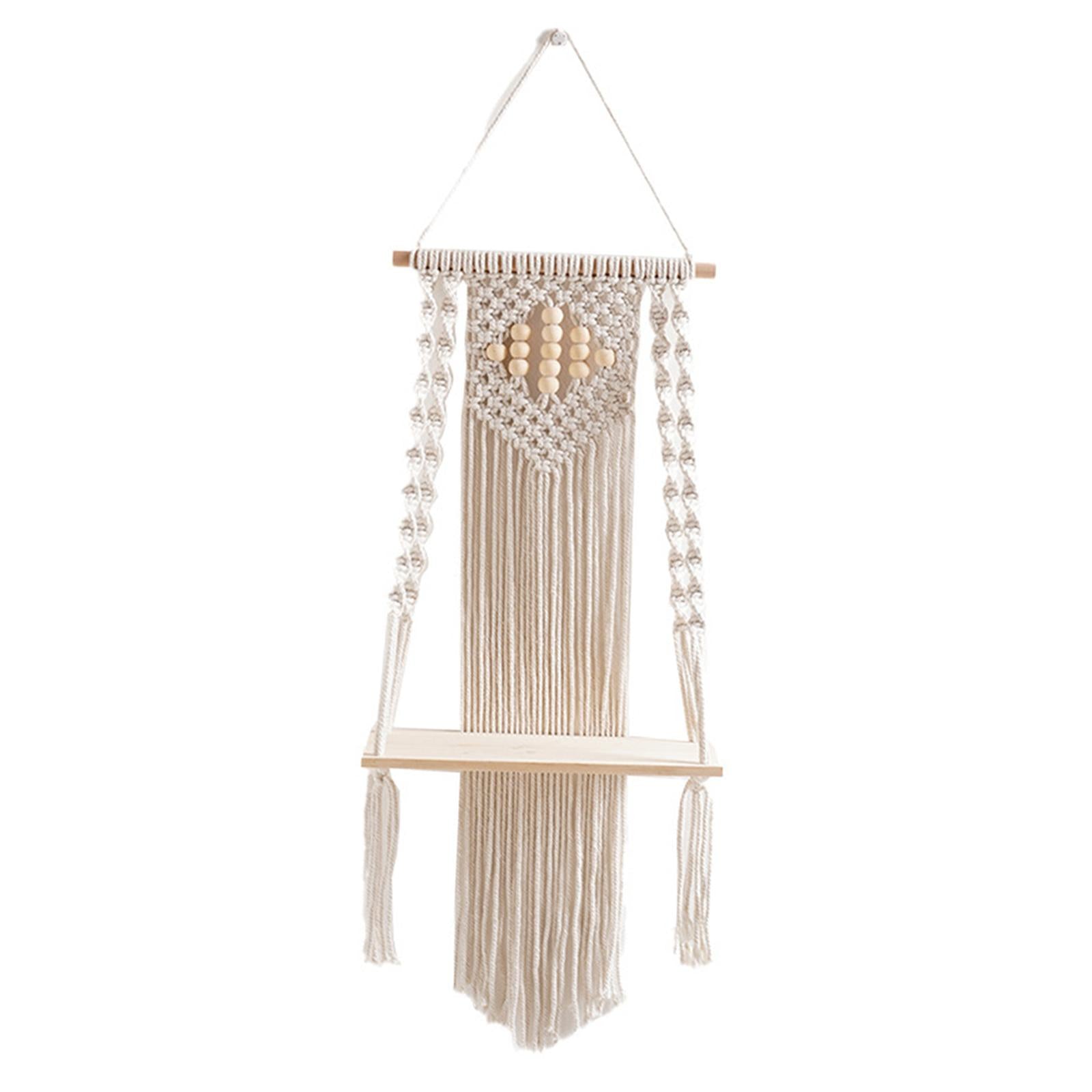 Boho Wall Hanging Shelf Display Bohemian Storage Shelf for Pot Outdoor Plant