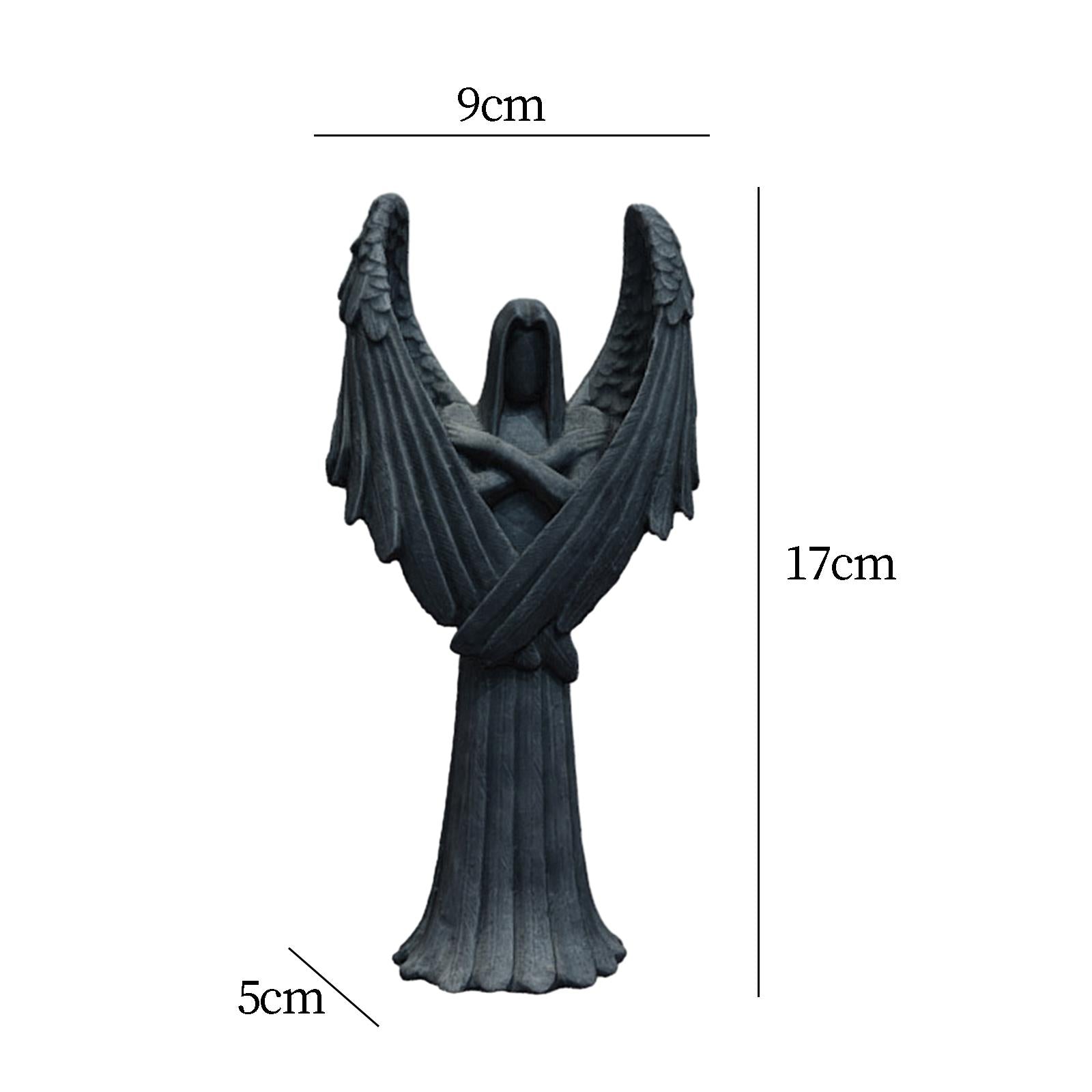 Angel Figurine Resin Angel Sculpture Dark Angel Statue for Home Office Decor