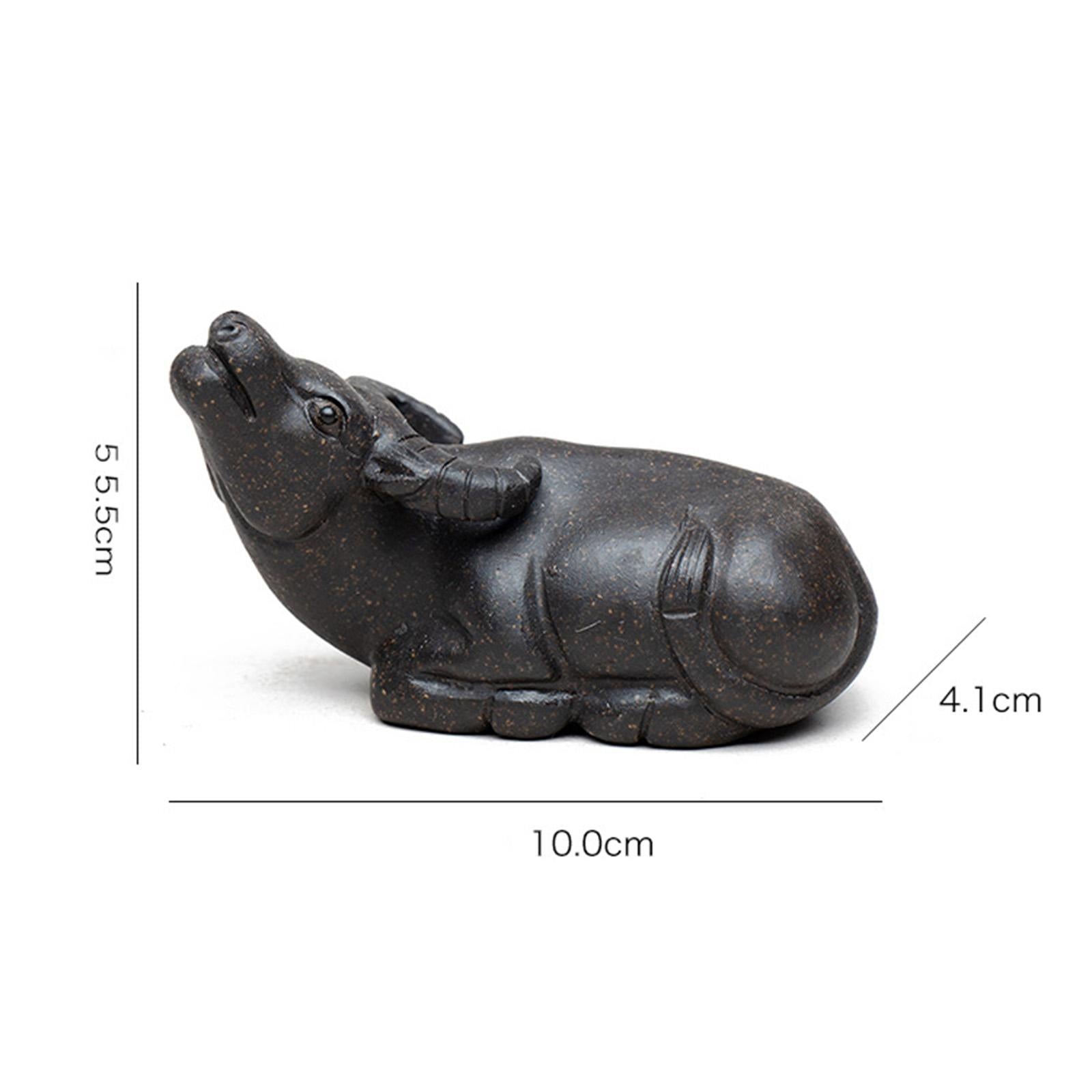 Tea Pet Ornament Craft Cow Statue for Table Centerpiece Living Room Bookcase